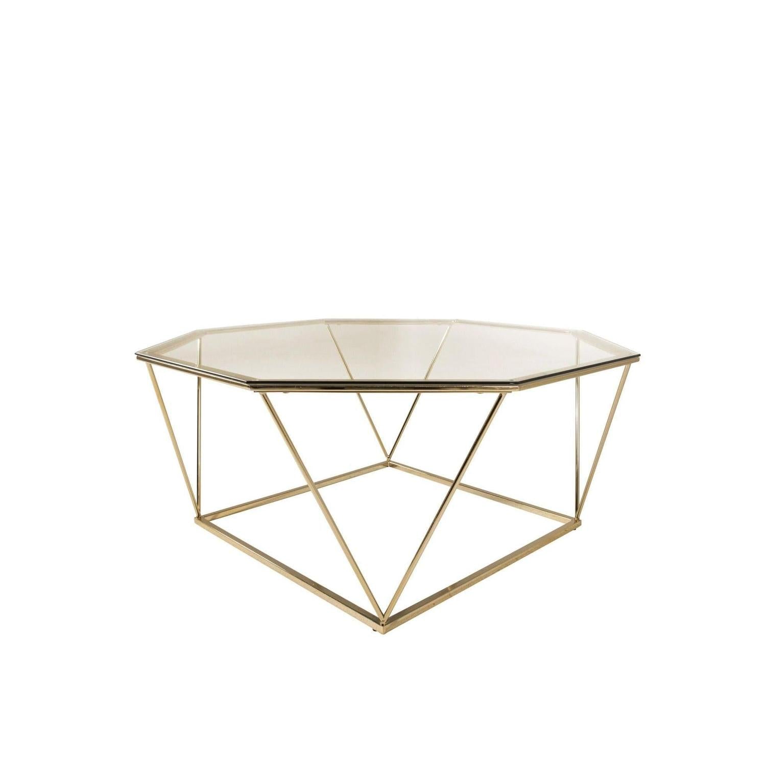 Couchtisch Österlen ⌀100cm - Messing / Glas-Couchtisch-Furniture Fashion-le canapé