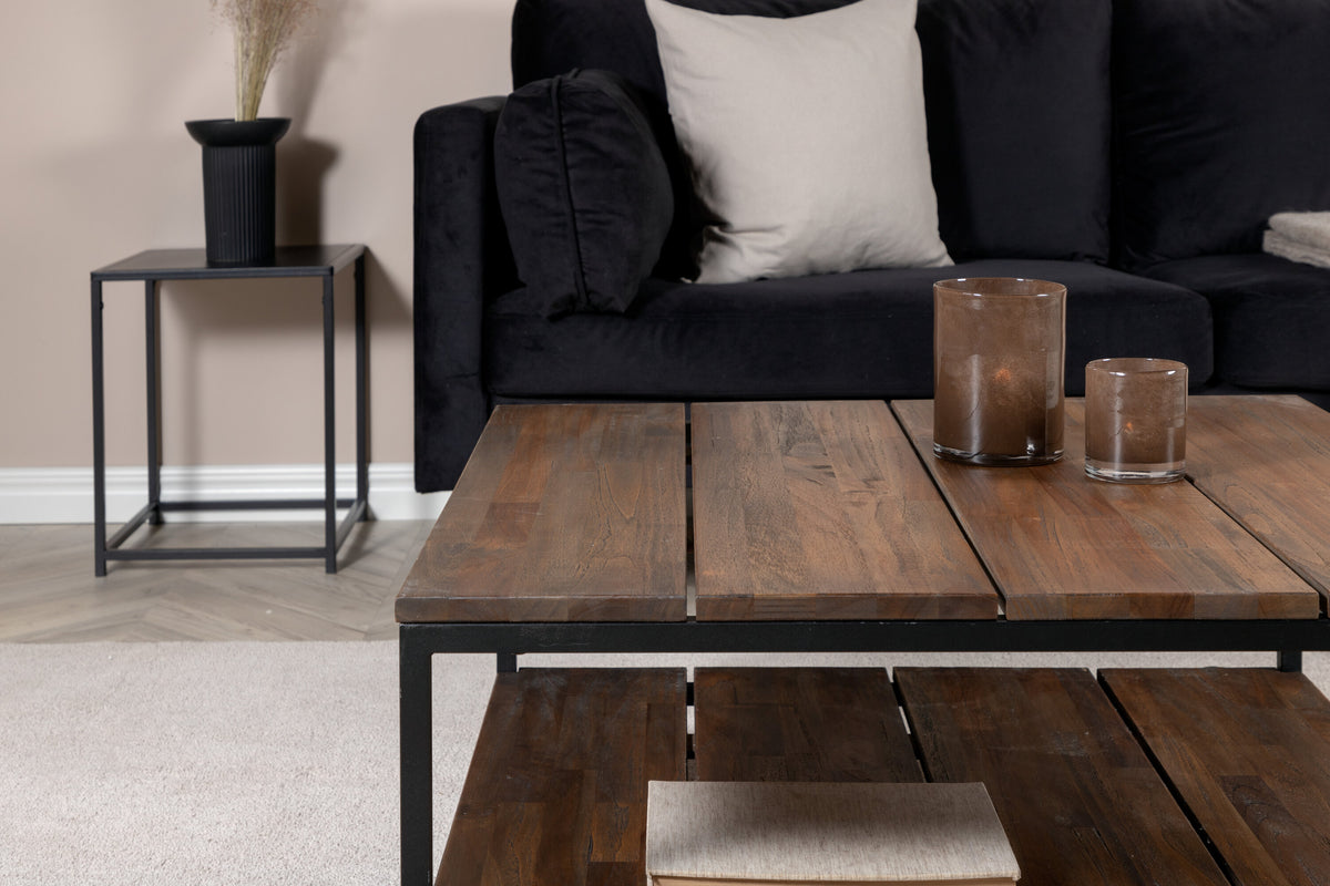 Couchtisch Padang 80cm aus Massivholz mit Ablage-Couchtische-Venture Home-le canapé