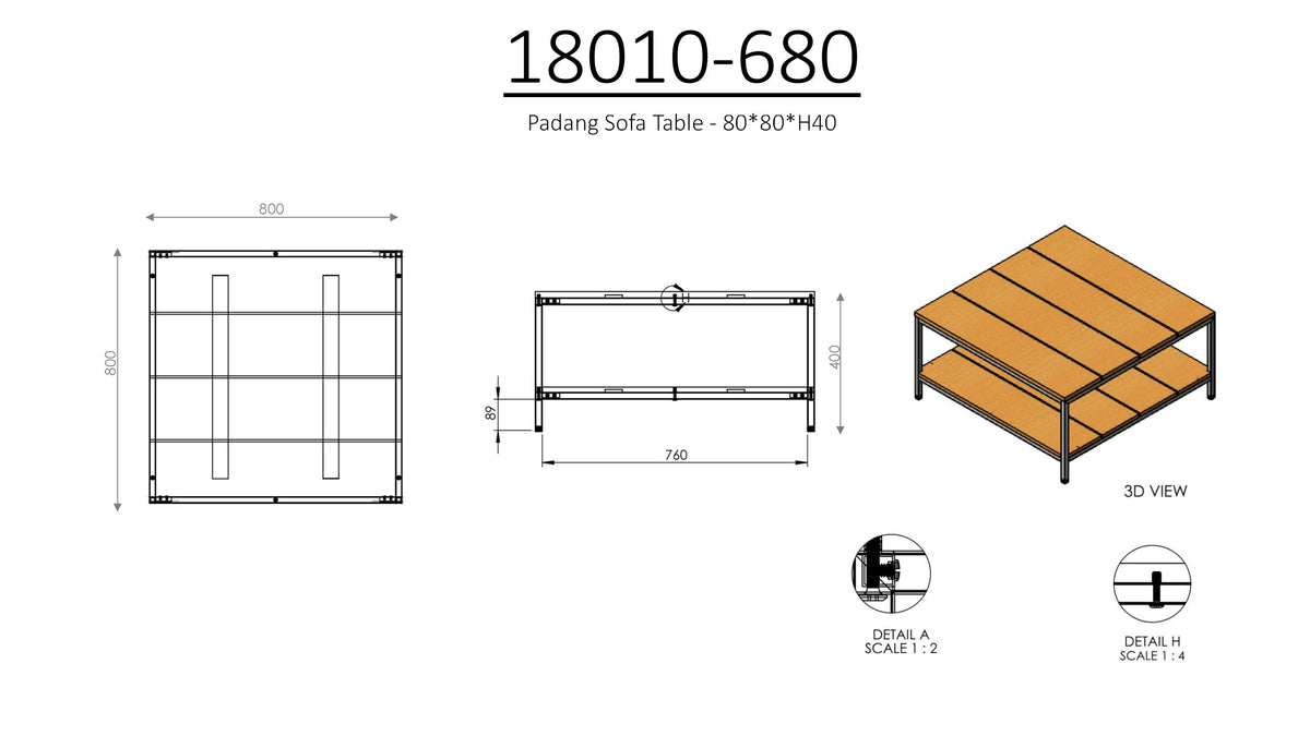 Couchtisch Padang 80cm aus Massivholz mit Ablage-Couchtische-Venture Home-le canapé