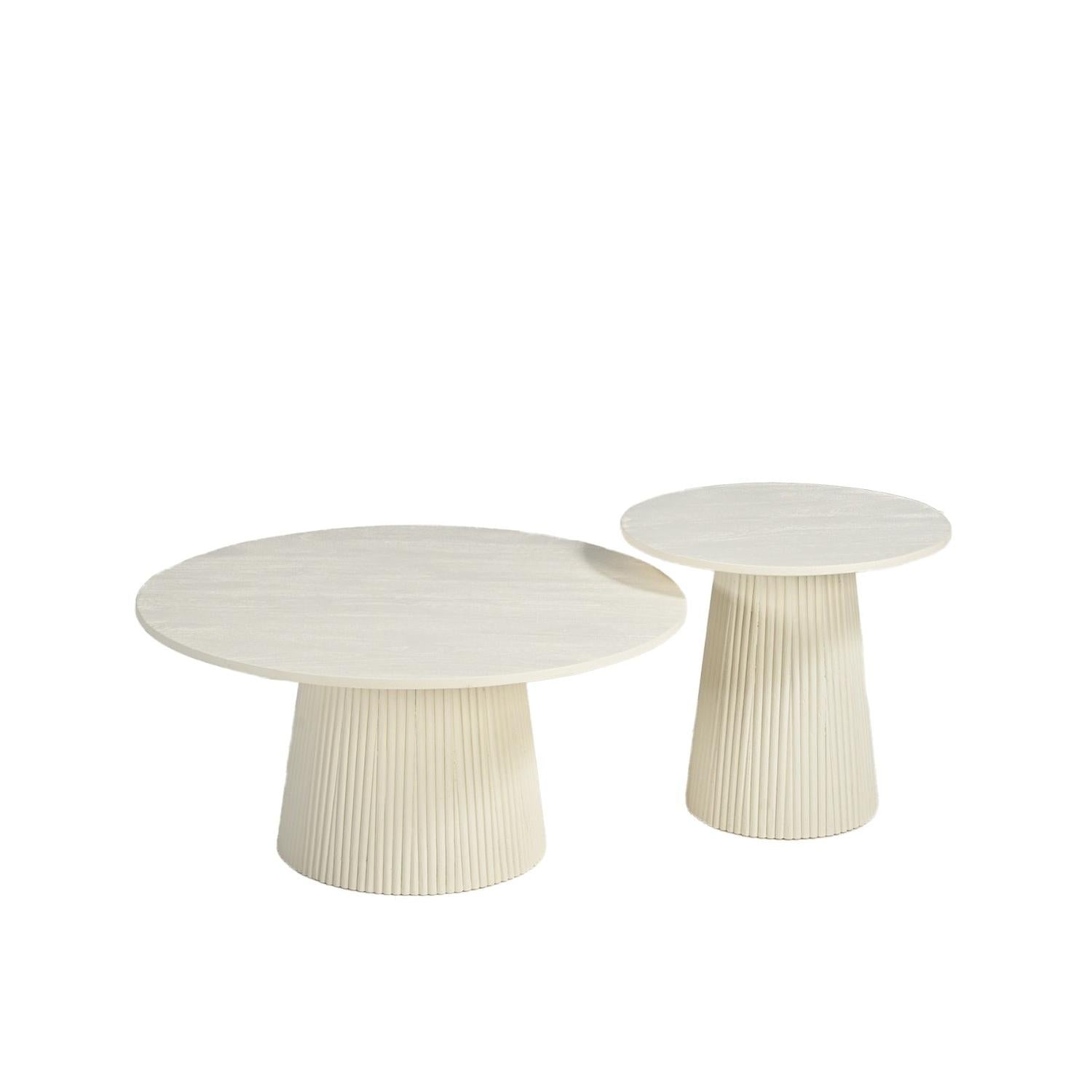 Couchtisch Patrice Ø50cm - Beige-Couchtisch-Livingfurn-le canapé