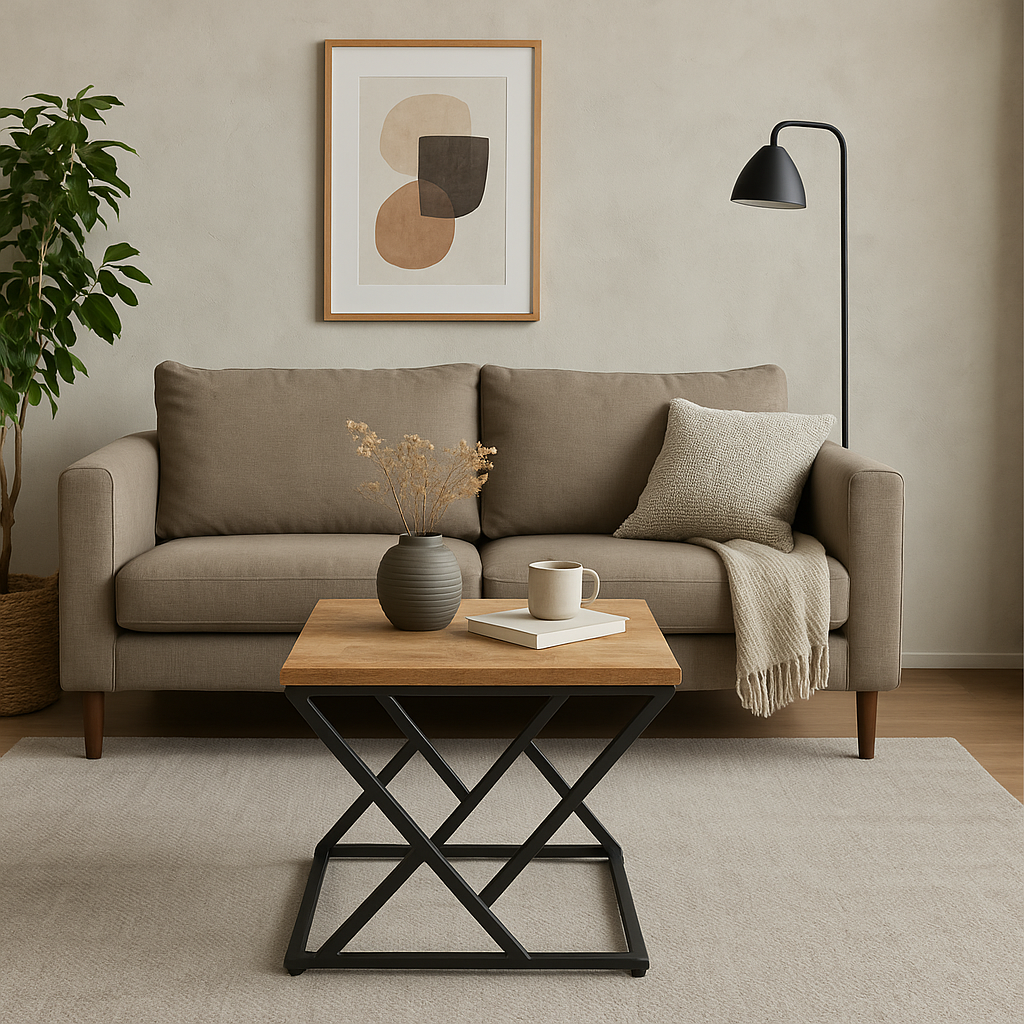 Couchtisch Quadrat - Natur/Schwarz-Couchtische-Benoa-le canapé