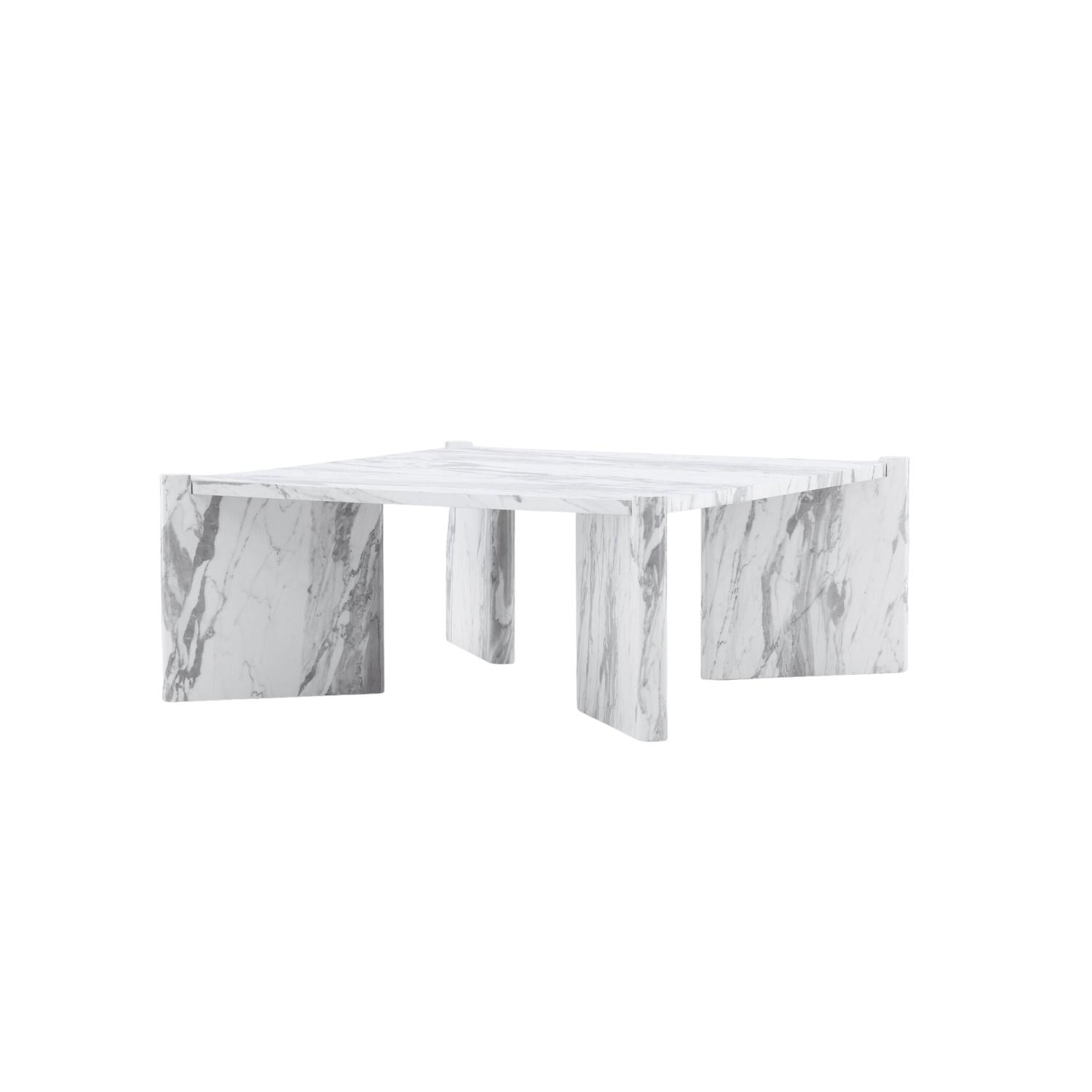 Couchtisch Rogaland 100cm in Marmoroptik - Weiß-Couchtische-Venture Home-le canapé