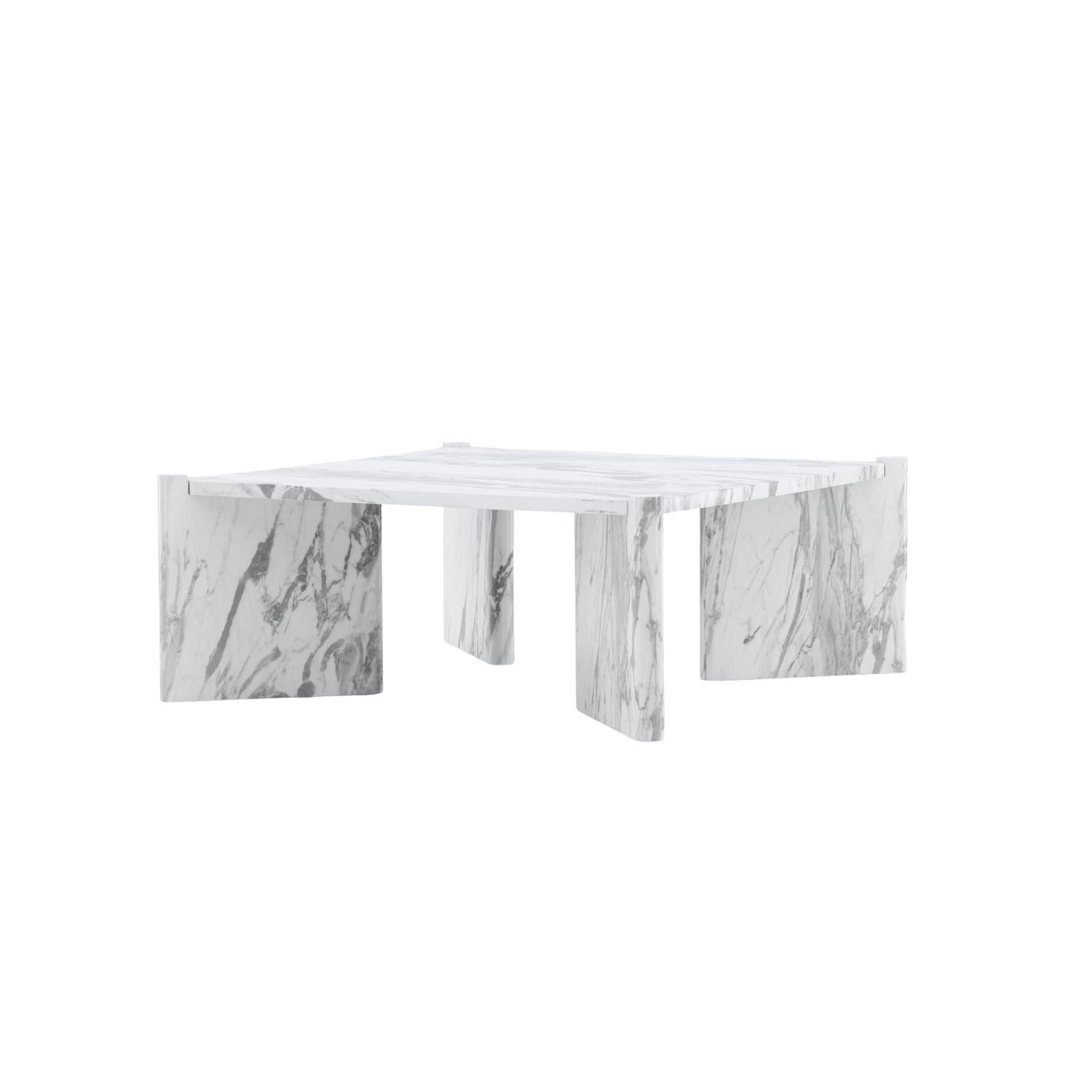 Couchtisch Rogaland 100cm in Marmoroptik - Weiß-Couchtische-Venture Home-le canapé