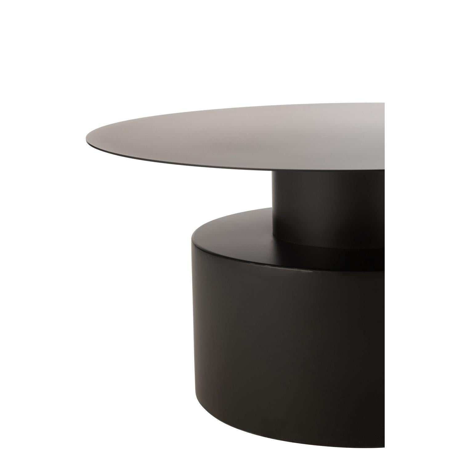 Couchtisch rund 80cm aus Metall - Schwarz-Couchtische-J-Line-le canapé