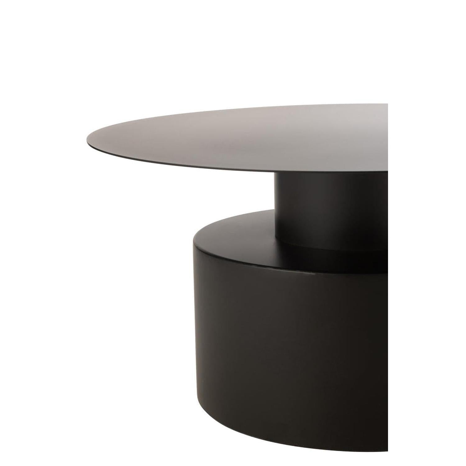 Couchtisch rund aus Metall - Schwarz-Couchtisch-J-Line-le canapé