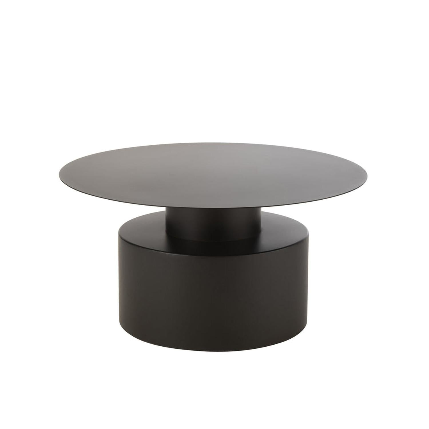 Couchtisch rund aus Metall - Schwarz-Couchtisch-J-Line-le canapé