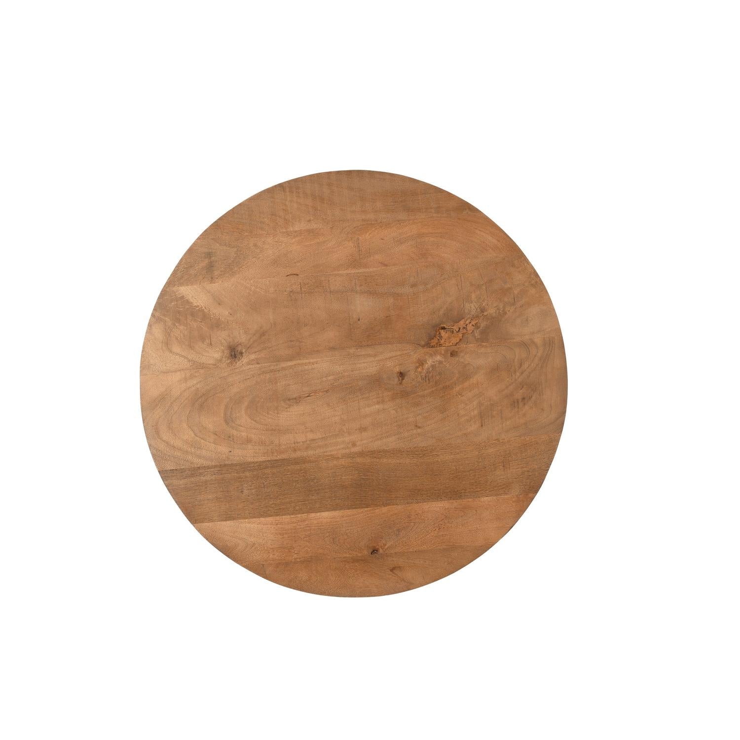 Couchtisch Salvator aus Mangoholz Ø50cm - Braun-Couchtische-Livingfurn-le canapé