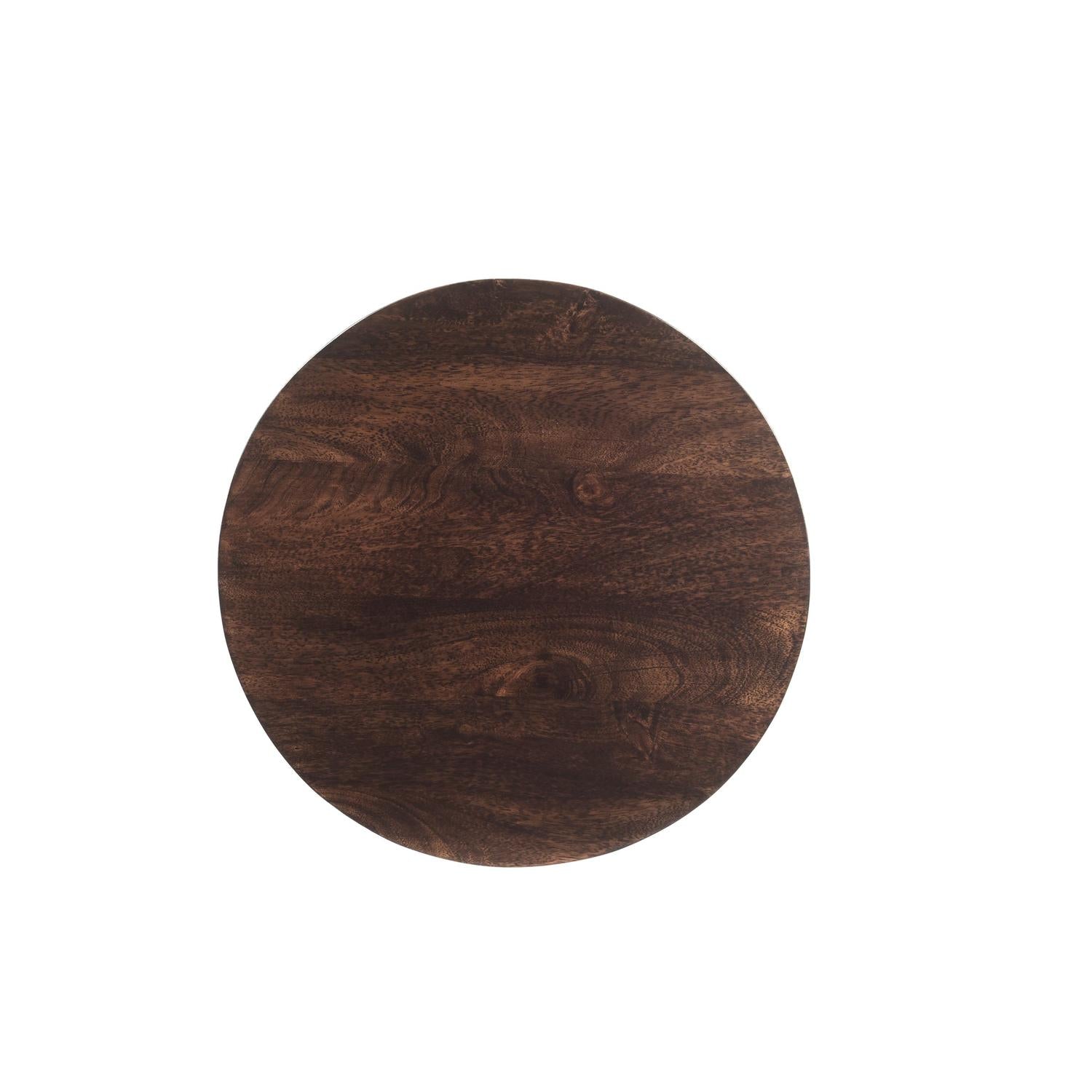Couchtisch Salvator aus Mangoholz Ø50cm - Walnuss-Couchtische-Livingfurn-le canapé