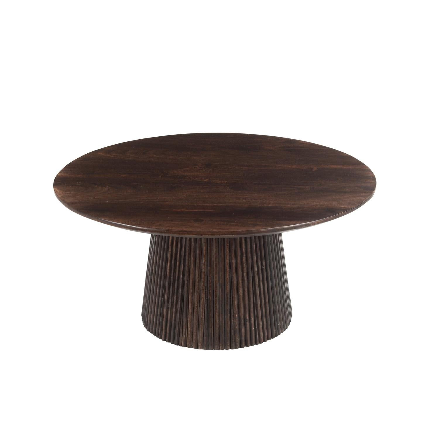 Couchtisch Salvator aus Mangoholz Ø80cm - Walnuss-Couchtische-Livingfurn-le canapé