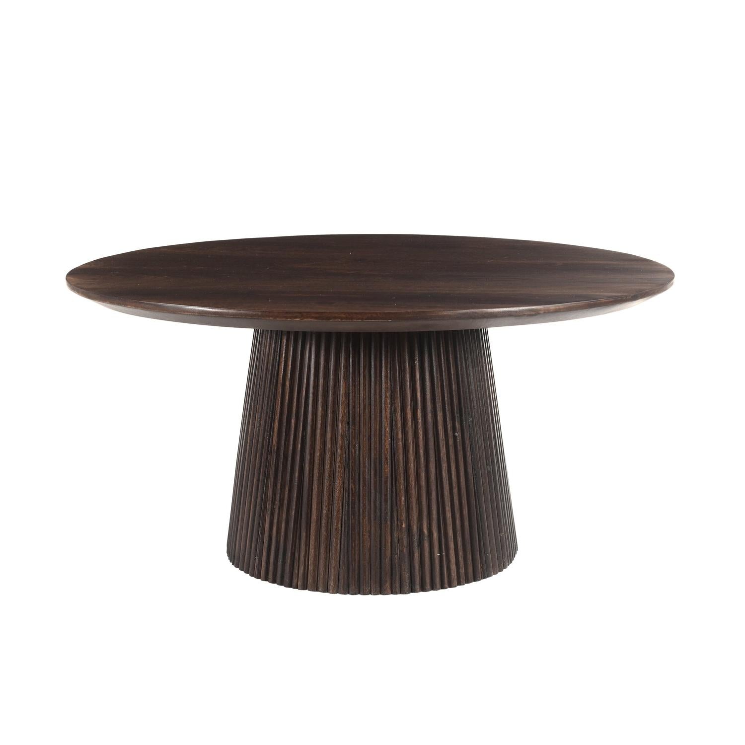 Couchtisch Salvator aus Mangoholz Ø80cm - Walnuss-Couchtische-Livingfurn-le canapé