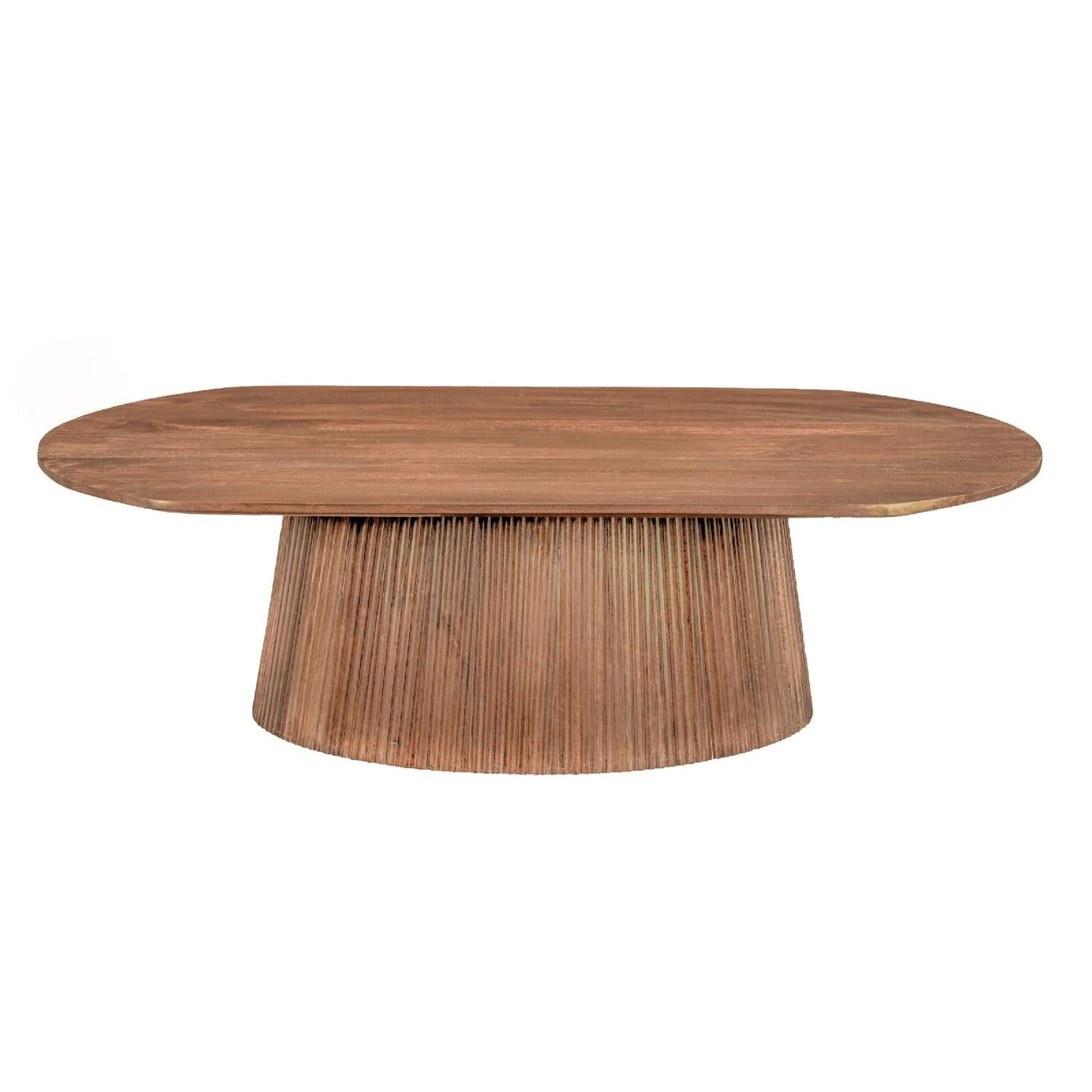 Couchtisch Salvator aus Mangoholz Oval 120cm - Braun-Couchtische-Livingfurn-le canapé