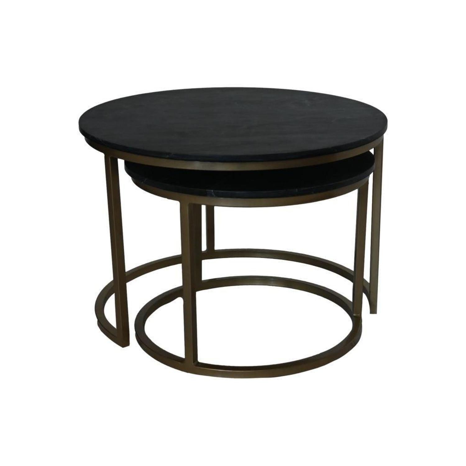 Couchtisch-Set Ronin aus Marmor - Schwarz / Gold-Couchtisch-HSM Collection-le canapé