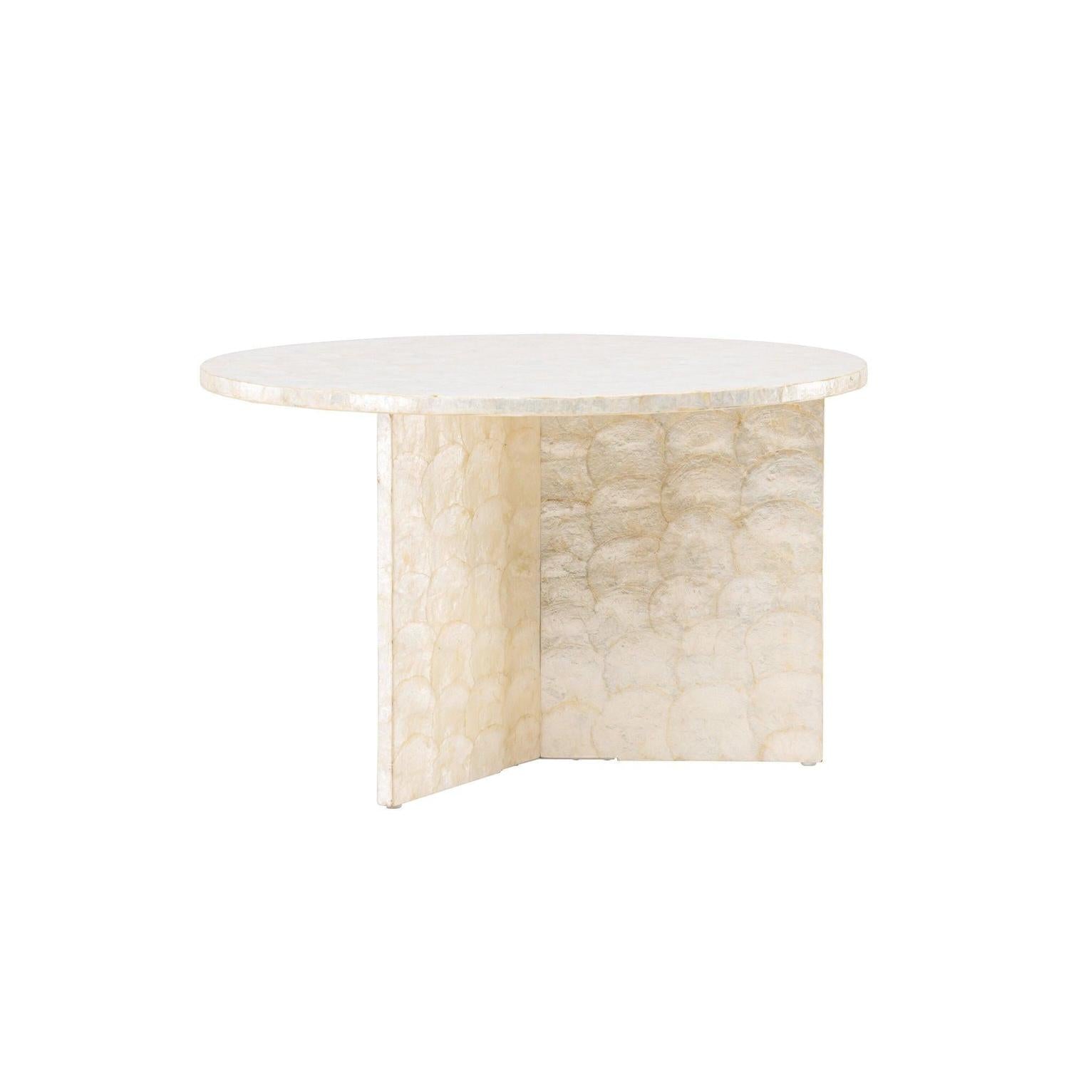 Couchtisch Smögen ⌀70cm - Capiz-Muschel Optik-Couchtische-Vind-le canapé