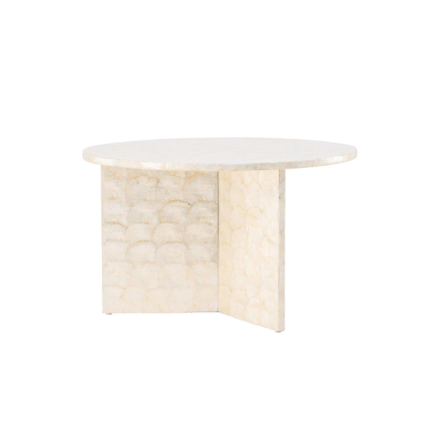 Couchtisch Smögen ⌀70cm - Capiz-Muschel Optik-Couchtische-Vind-le canapé