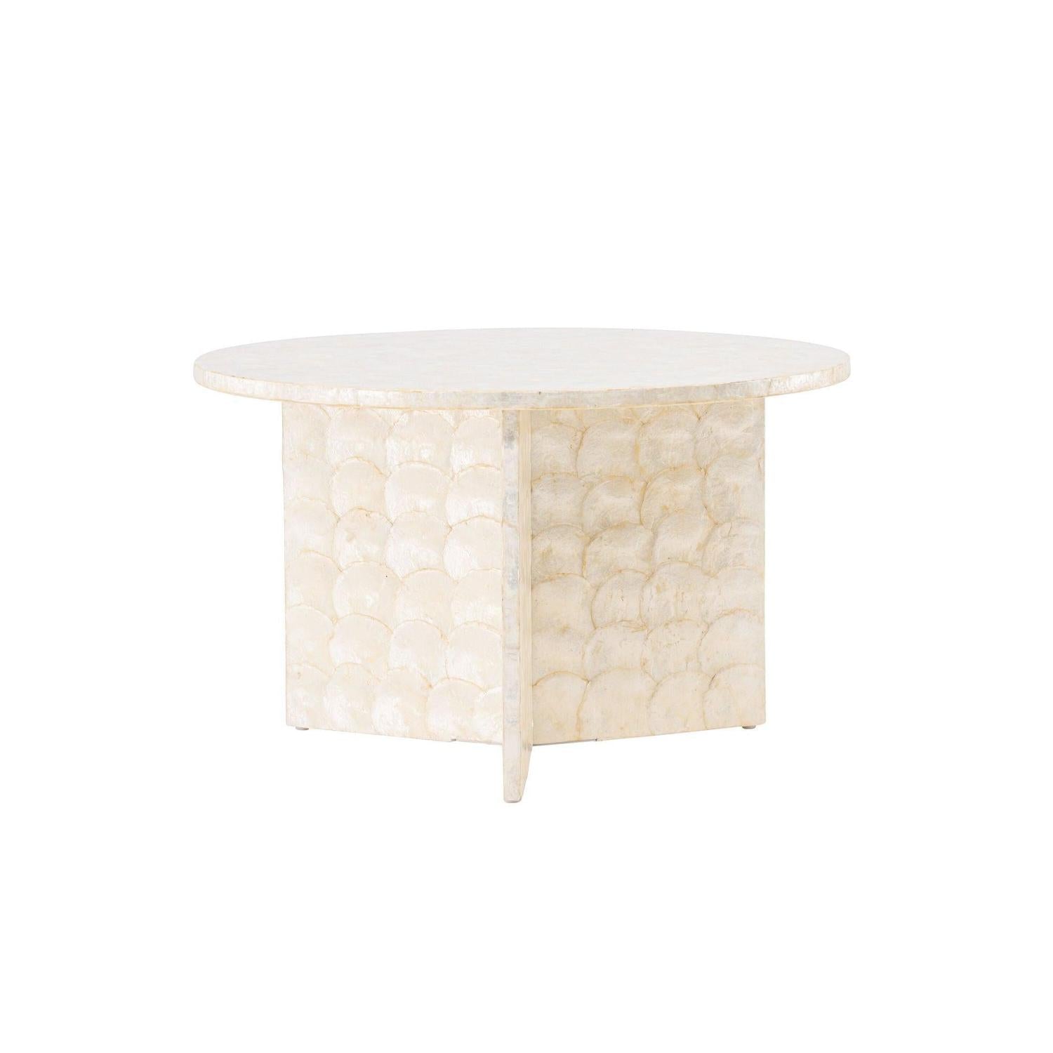 Couchtisch Smögen ⌀70cm - Capiz-Muschel Optik-Couchtische-Vind-le canapé