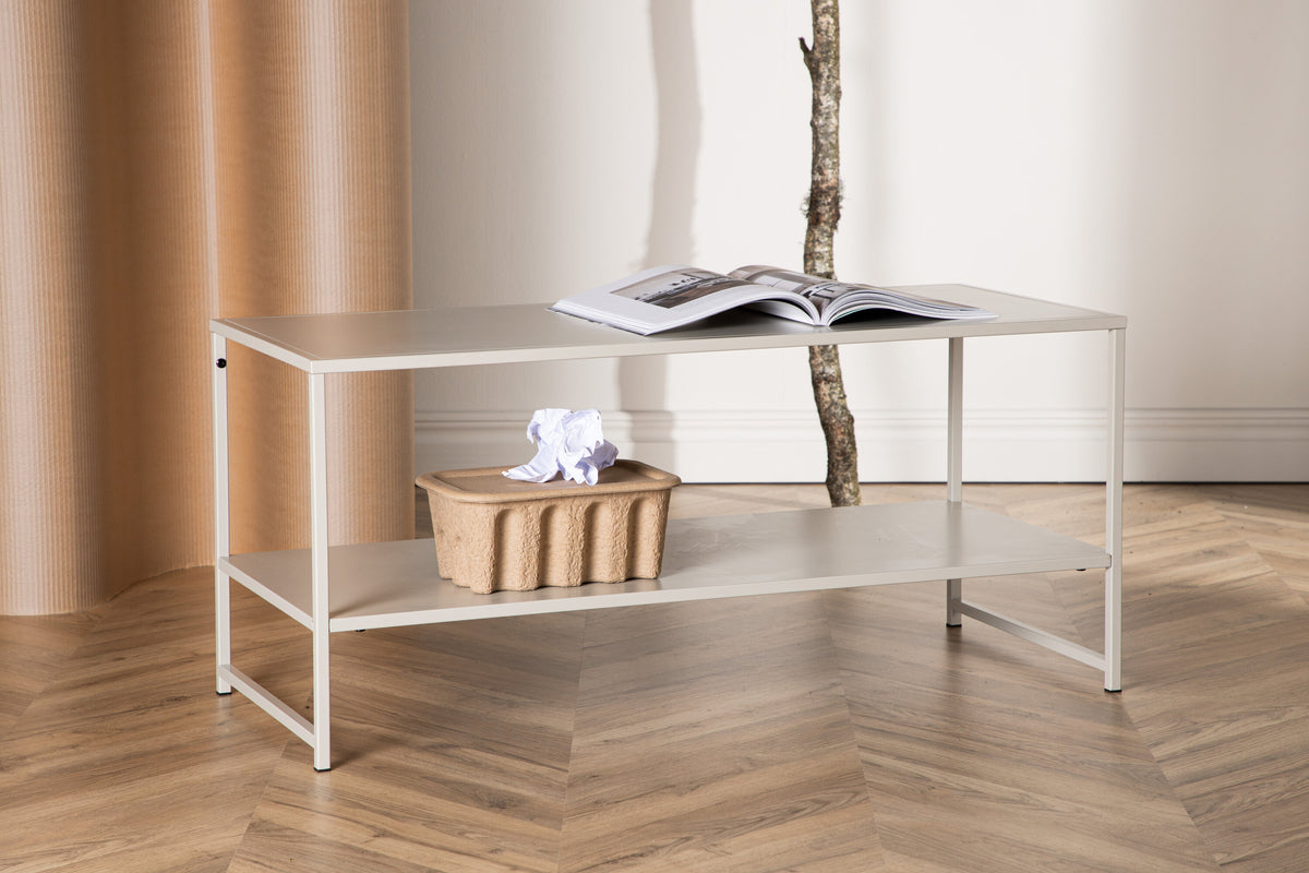 Couchtisch Staal 102cm aus Metall mit Ablage - Beige-Couchtische-Venture Home-le canapé