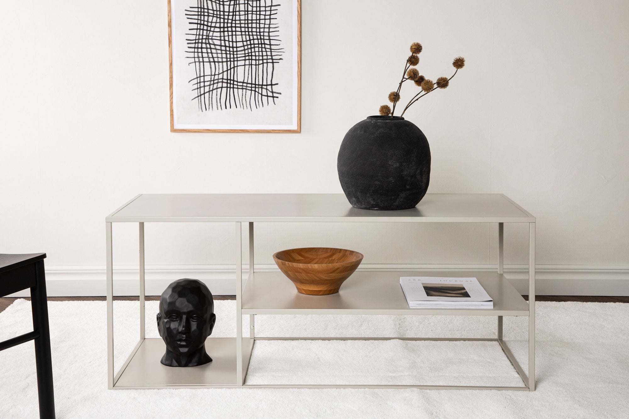 Couchtisch Staal 120cm - Beige-Couchtisch-Venture Home-le canapé