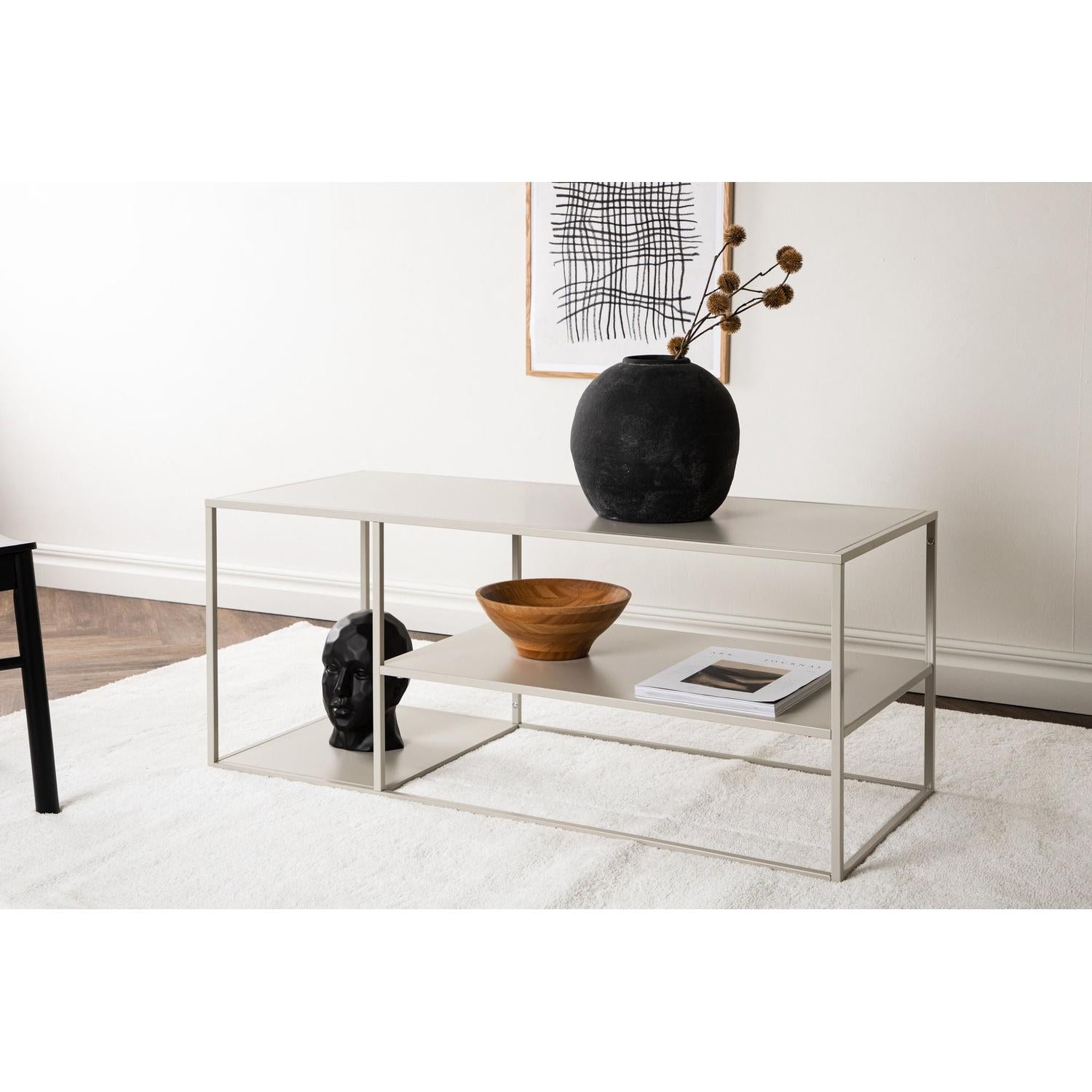 Couchtisch Staal 120cm - Beige-Couchtische-Venture Home-le canapé