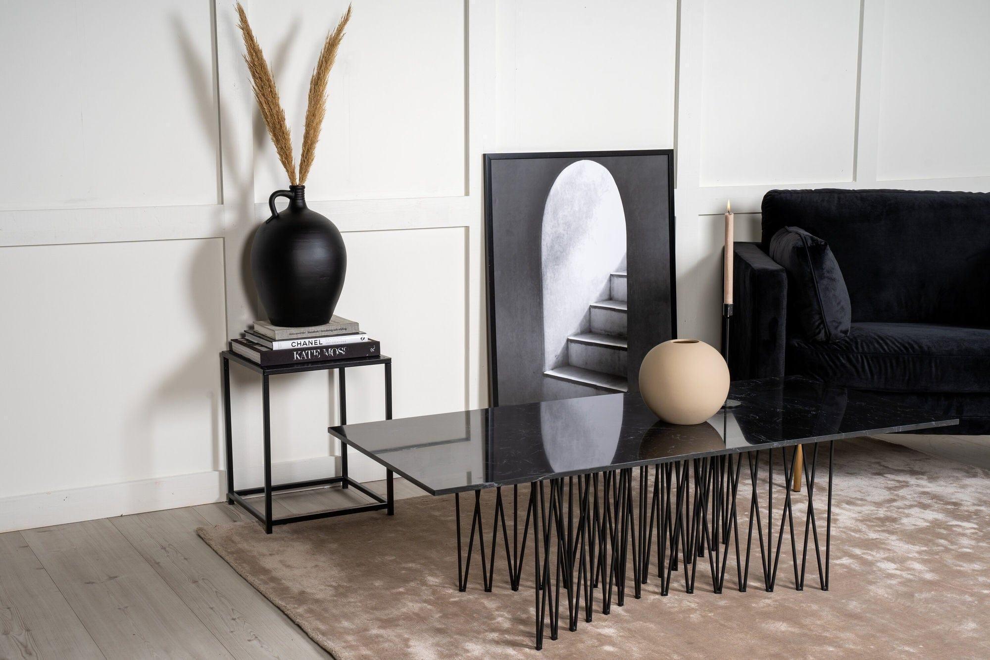 Couchtisch Stone in Stein Optik - Schwarz-Couchtische-Venture Home-le canapé