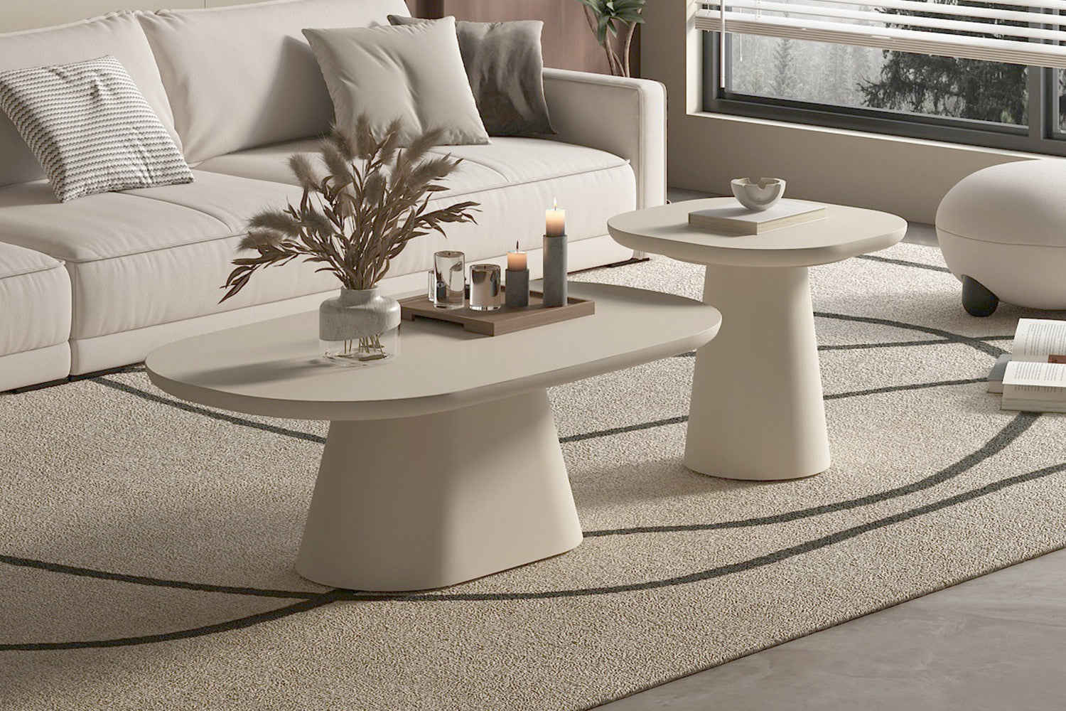 Couchtisch Tavira 55*55cm - Beige-Couchtisch-Rousseau-le canapé