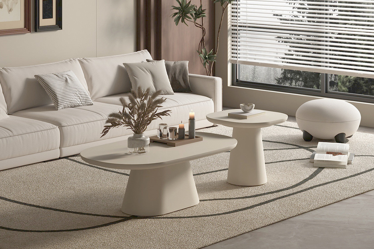 Couchtisch Tavira 55*55cm - Beige-Couchtisch-Rousseau-le canapé