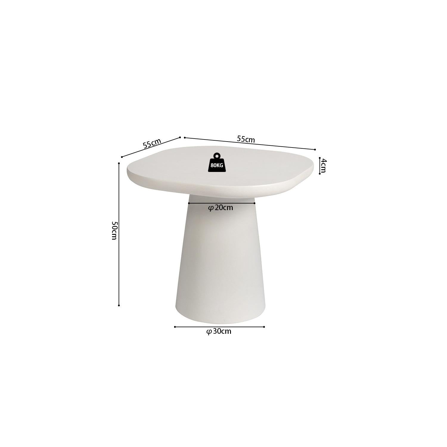 Couchtisch Tavira 55*55cm - Weiß-Couchtisch-Rousseau-le canapé