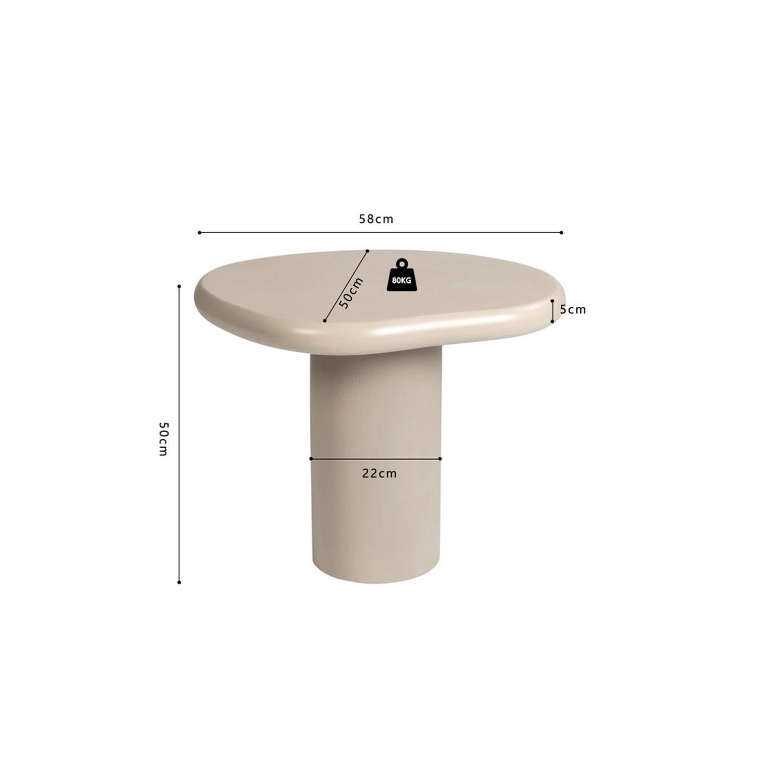 Couchtisch Tavira 58*50cm - Beige-Couchtisch-Rousseau-le canapé