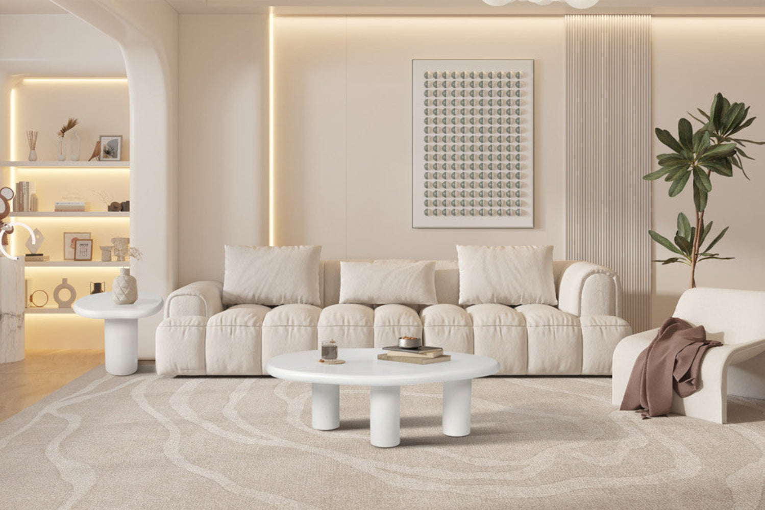 Couchtisch Tavira 58*50cm - Weiß-Couchtisch-Rousseau-le canapé