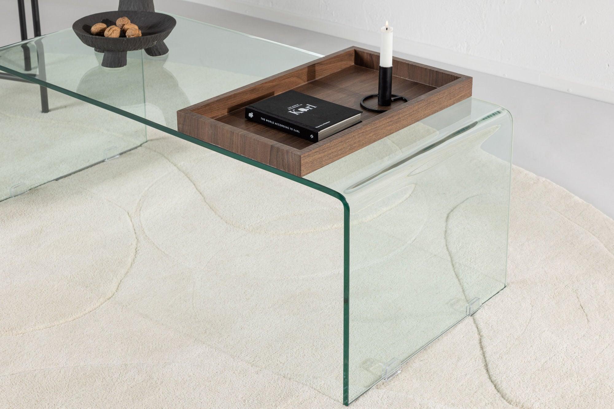 Couchtisch Telemark 110*50cm aus Glas - Transparent-Couchtische-Venture Home-le canapé
