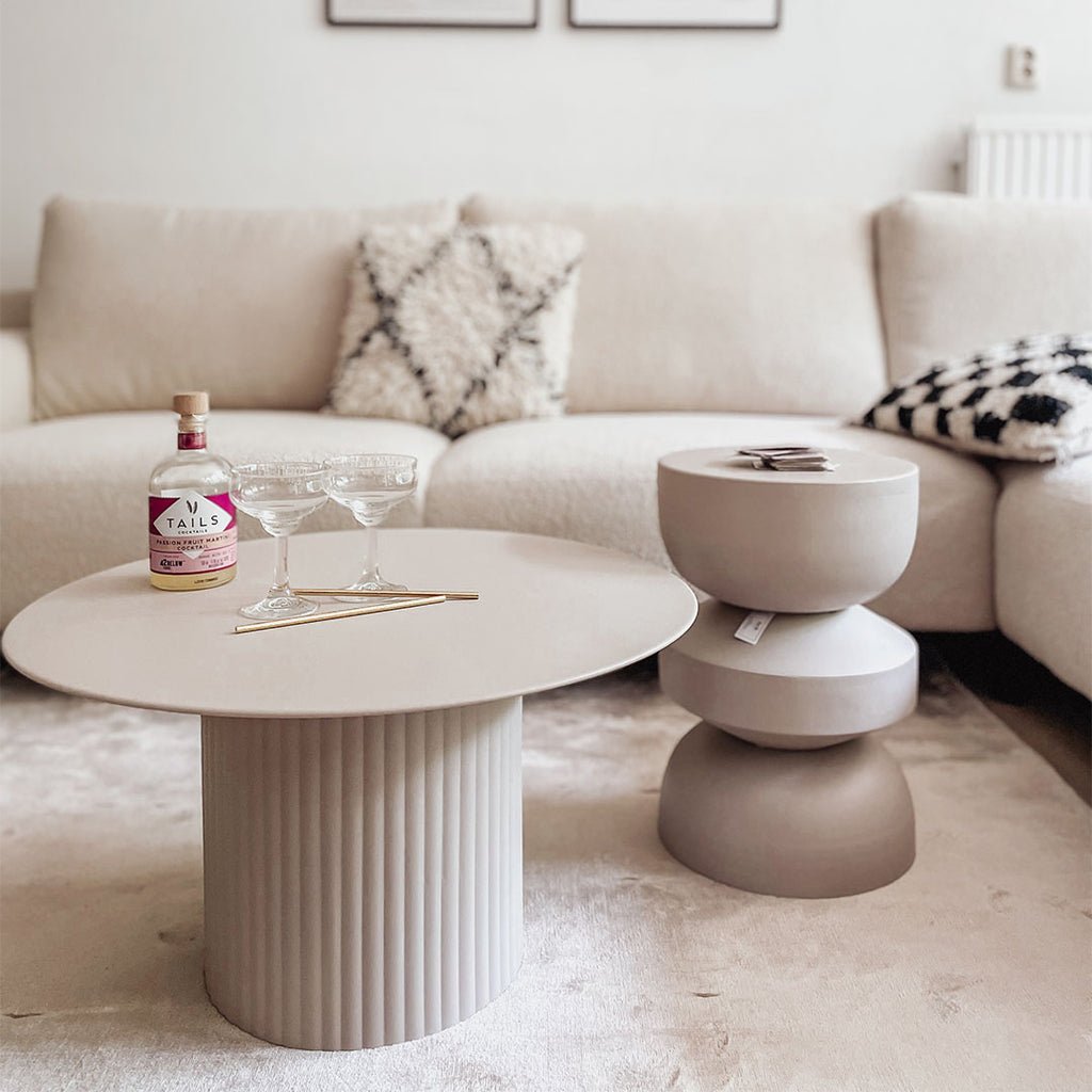 Couchtisch Tilo - L - Beige-Couchtische-Kick Collection-le canapé