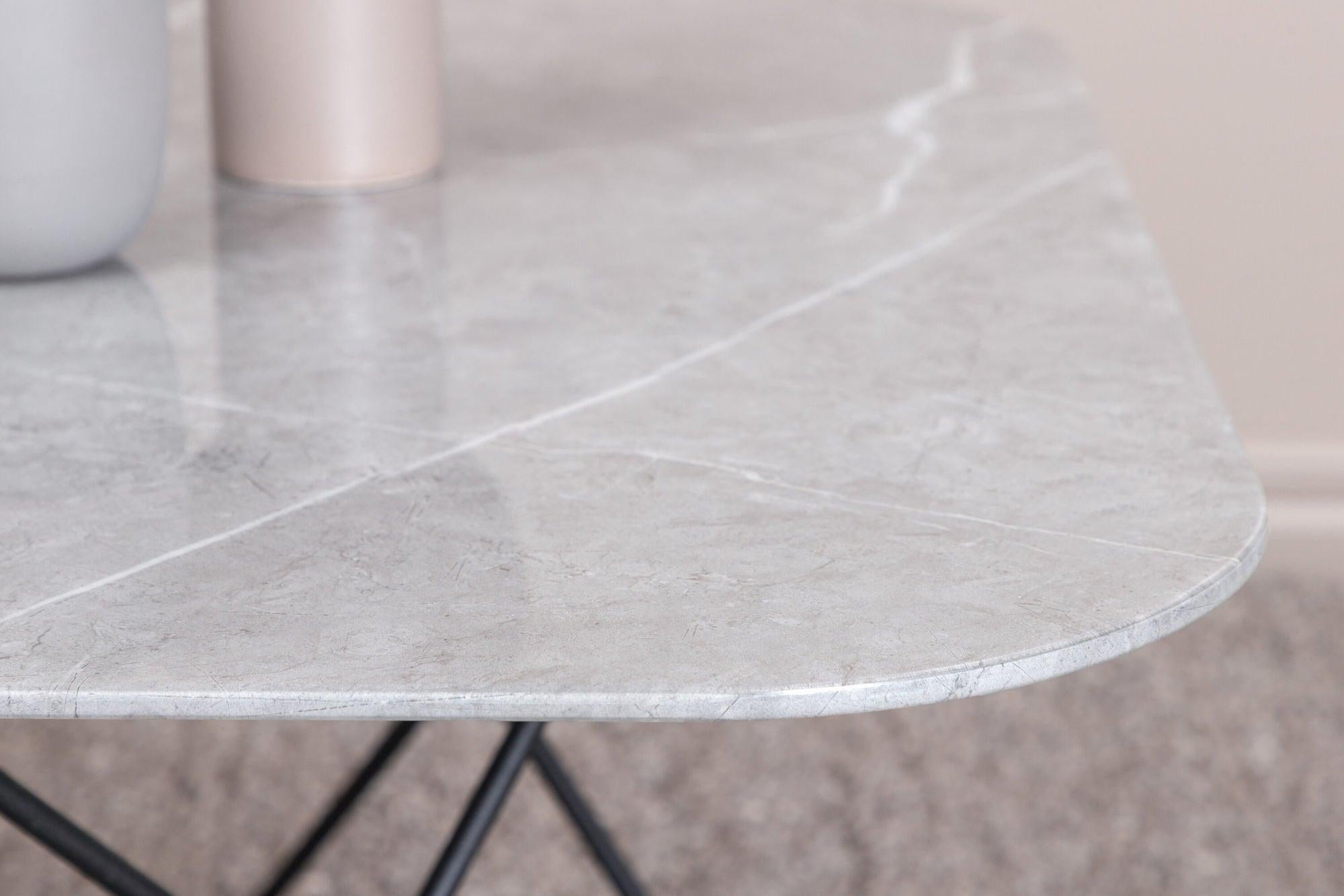 Couchtisch Tristar aus Marmorglas - Grau-Couchtische-Venture Home-le canapé
