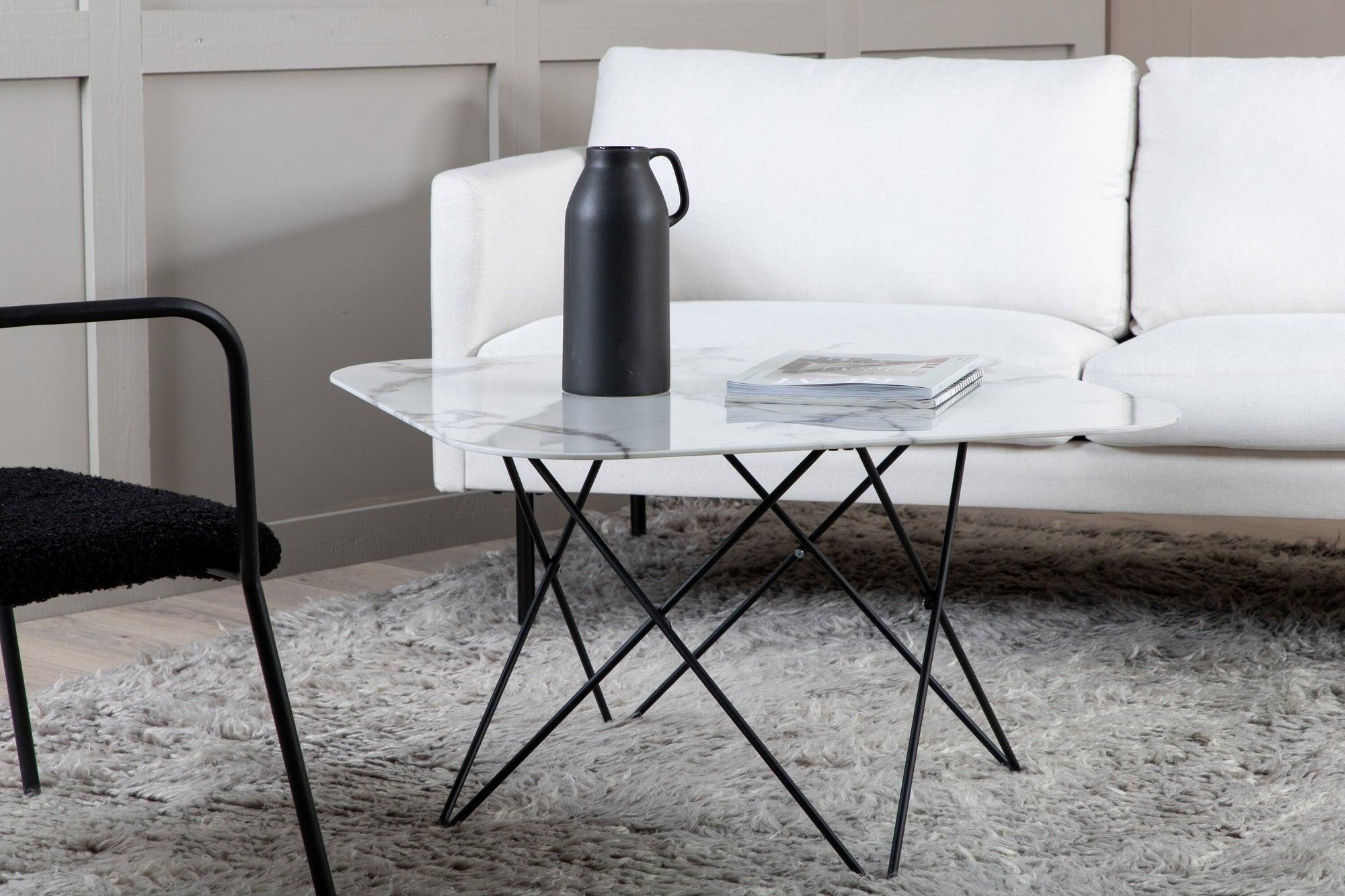 Couchtisch Tristar aus Marmorglas - Weiß-Couchtische-Venture Home-le canapé