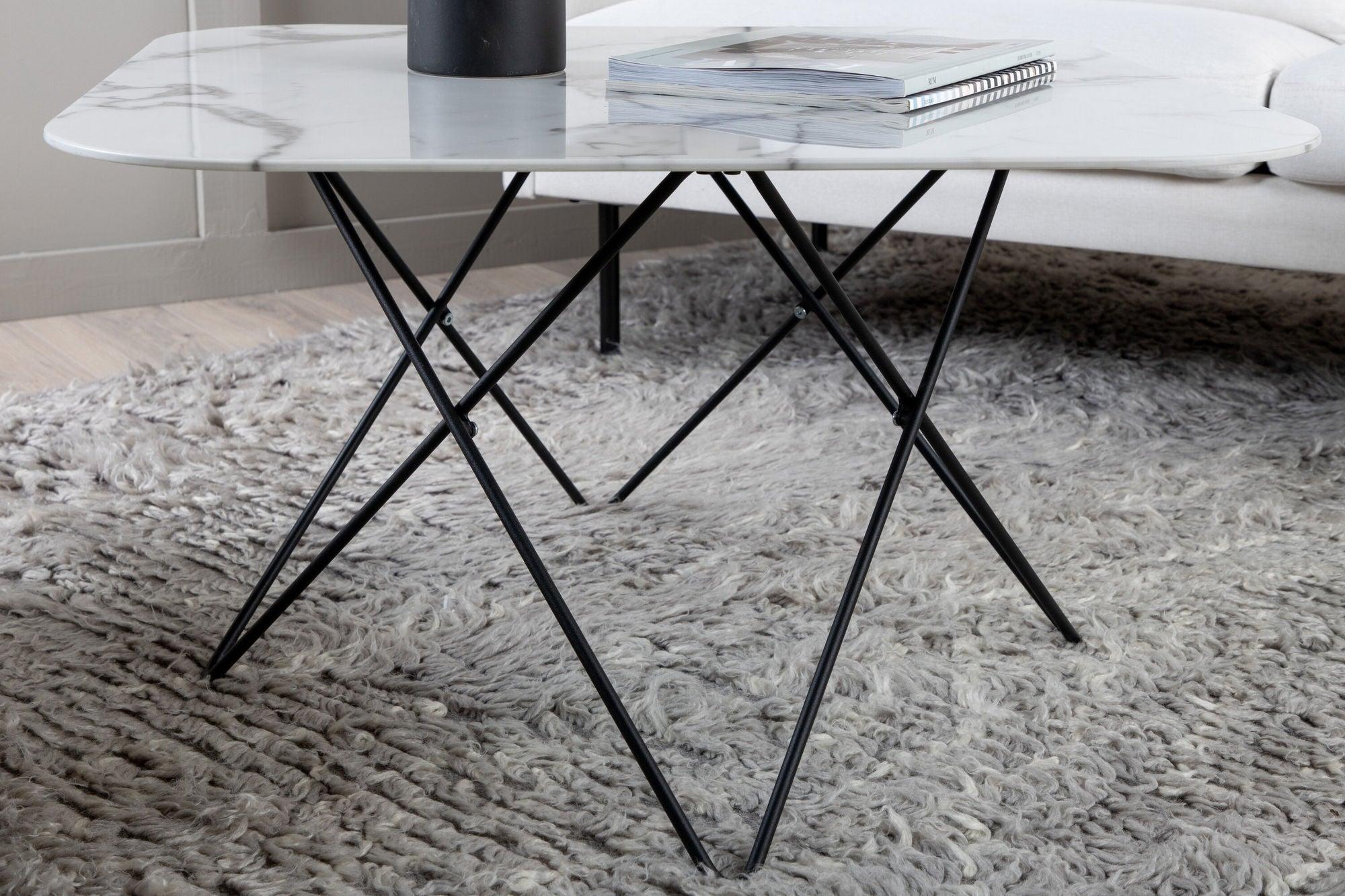 Couchtisch Tristar aus Marmorglas - Weiß-Couchtische-Venture Home-le canapé