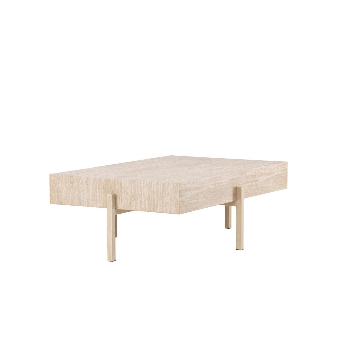 Couchtisch Vadholmen 120cm in Travertin-Optik - Beige-Couchtische-Vind-le canapé