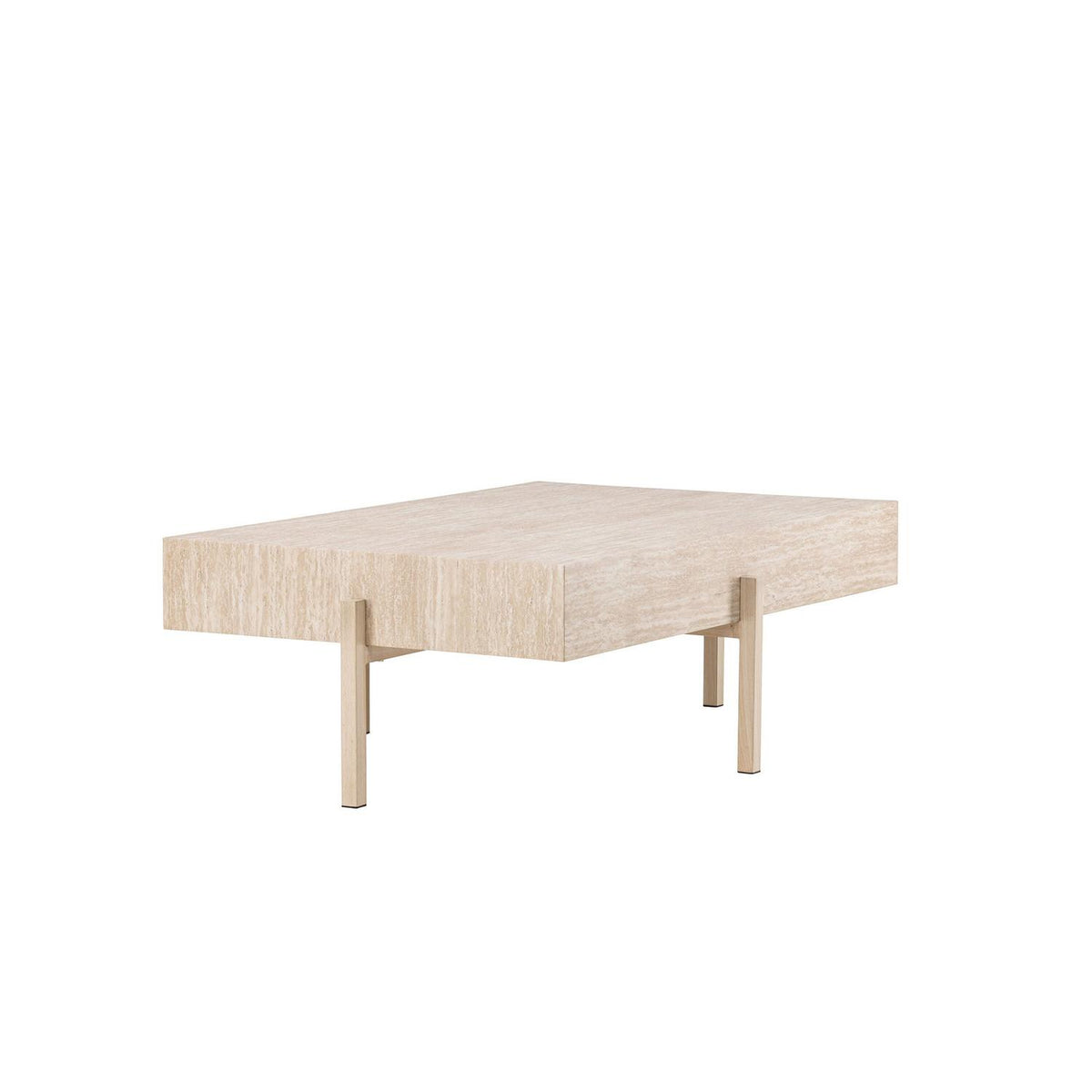 Couchtisch Vadholmen 120cm in Travertin-Optik - Beige-Couchtische-Vind-le canapé