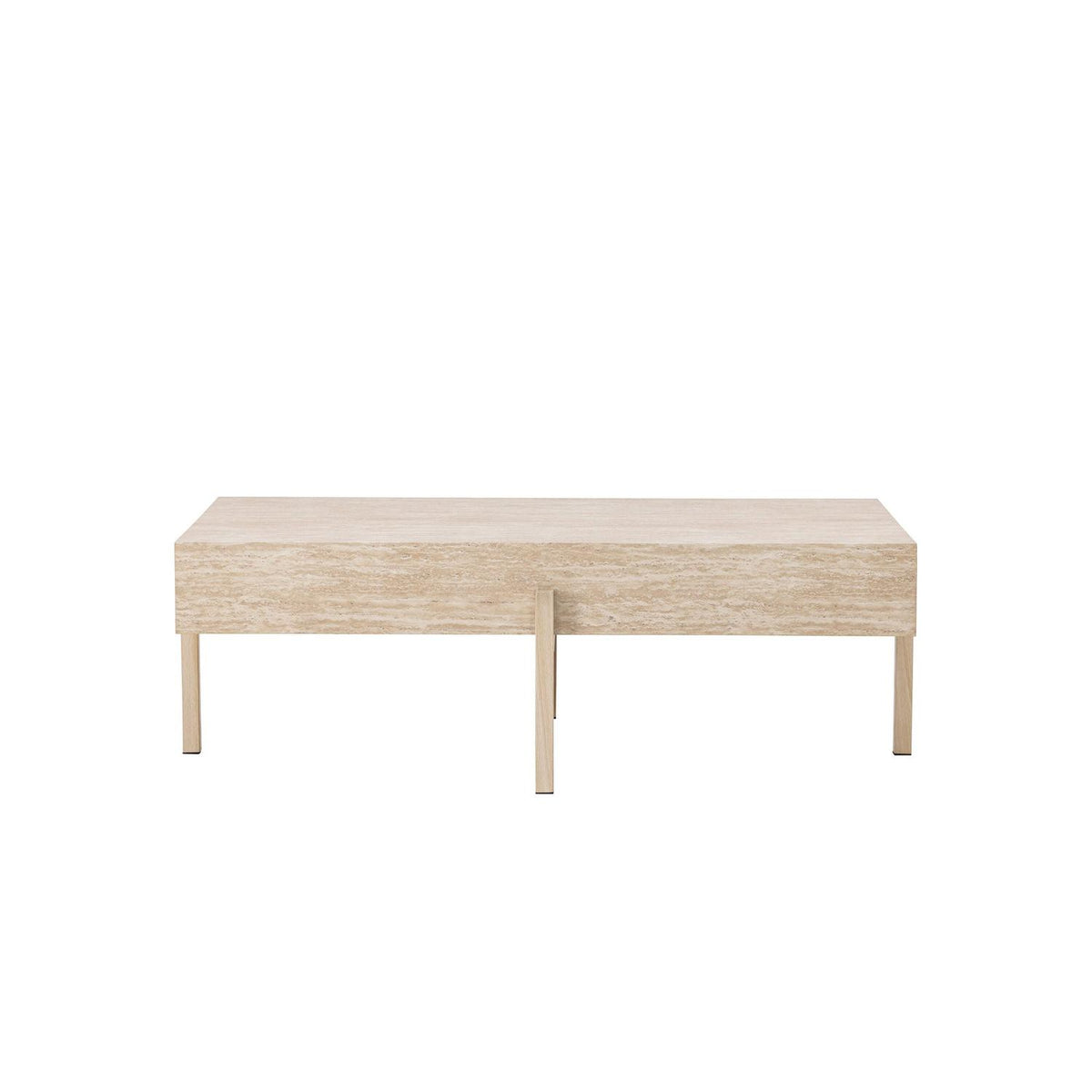Couchtisch Vadholmen 120cm in Travertin-Optik - Beige-Couchtische-Vind-le canapé