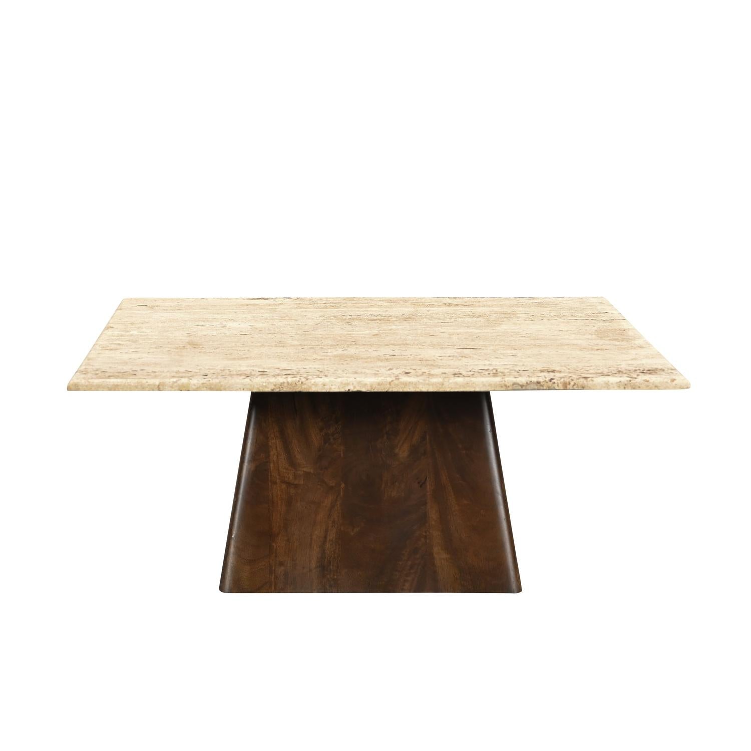 Couchtisch Valentino 75cm aus Travertine - Beige/Braun-Couchtische-Livingfurn-le canapé