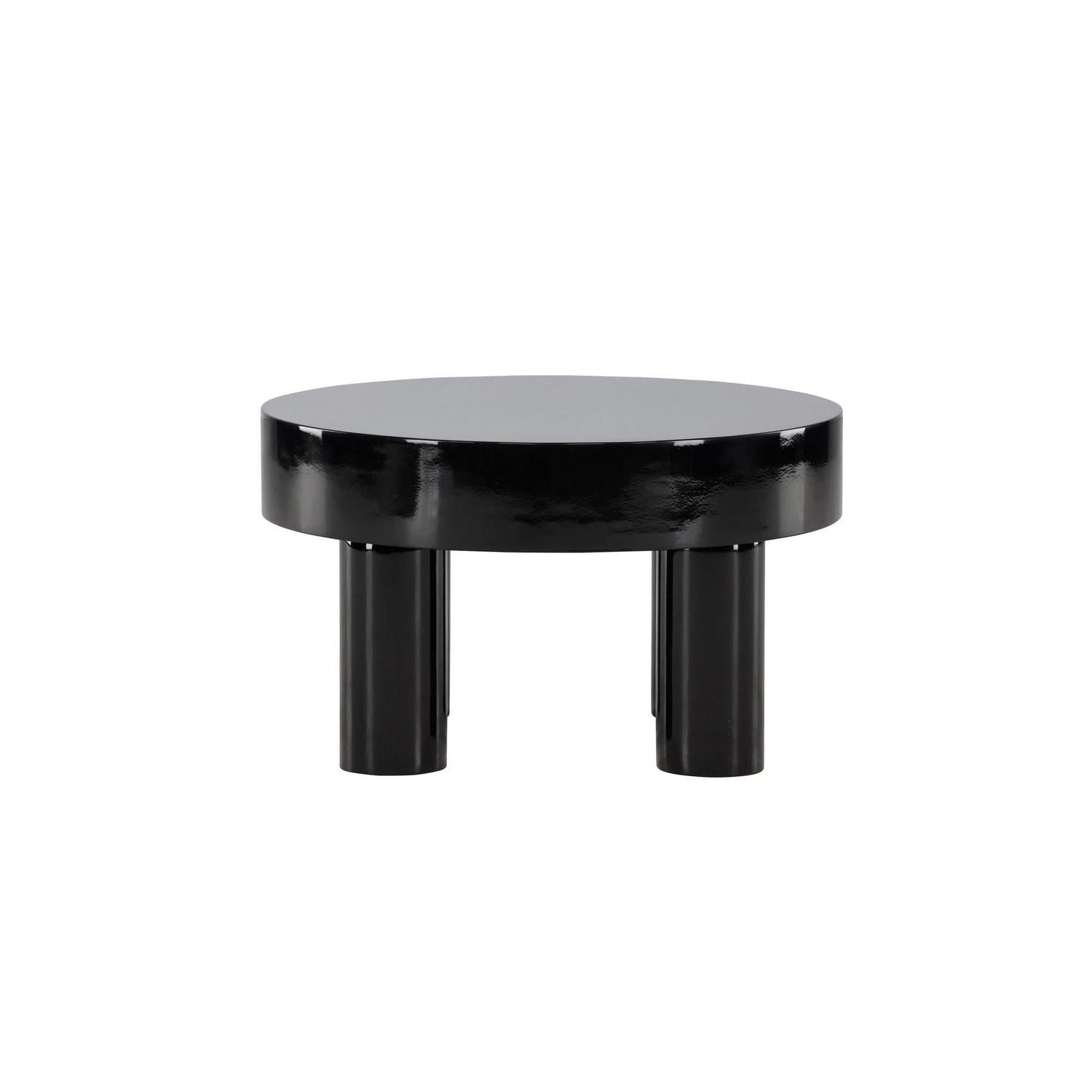 Couchtisch Varberg 60cm - Hochglanz Schwarz-Couchtische-Venture Home-le canapé