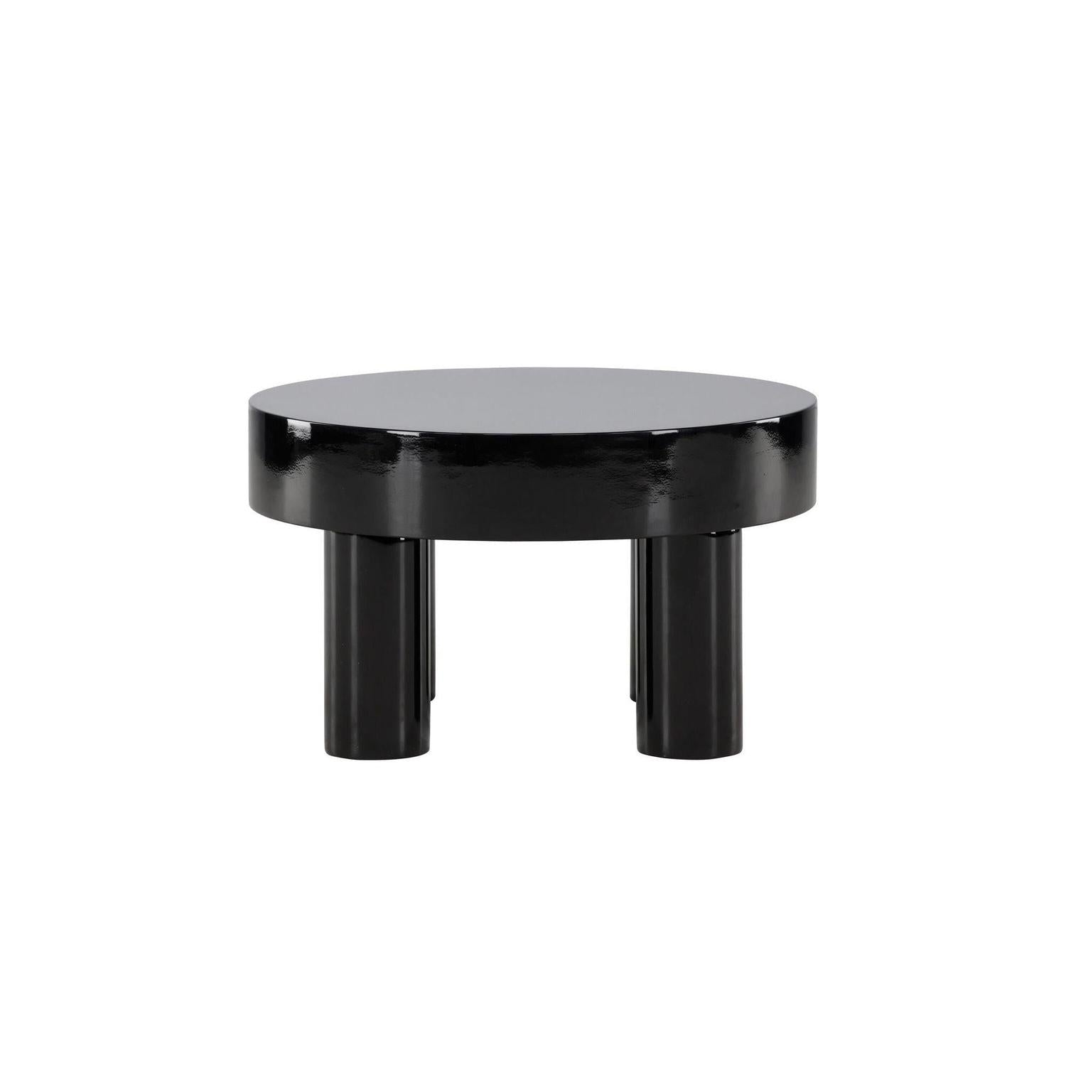 Couchtisch Varberg 60cm - Hochglanz Schwarz-Couchtische-Venture Home-le canapé