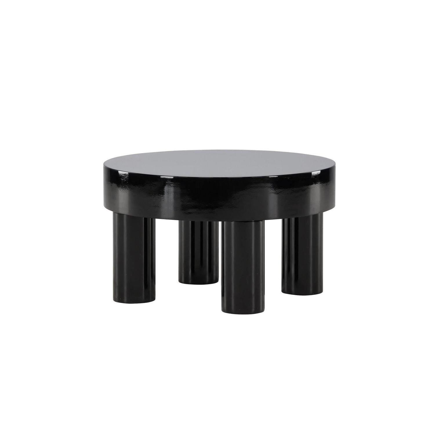Couchtisch Varberg 60cm - Hochglanz Schwarz-Couchtische-Venture Home-le canapé