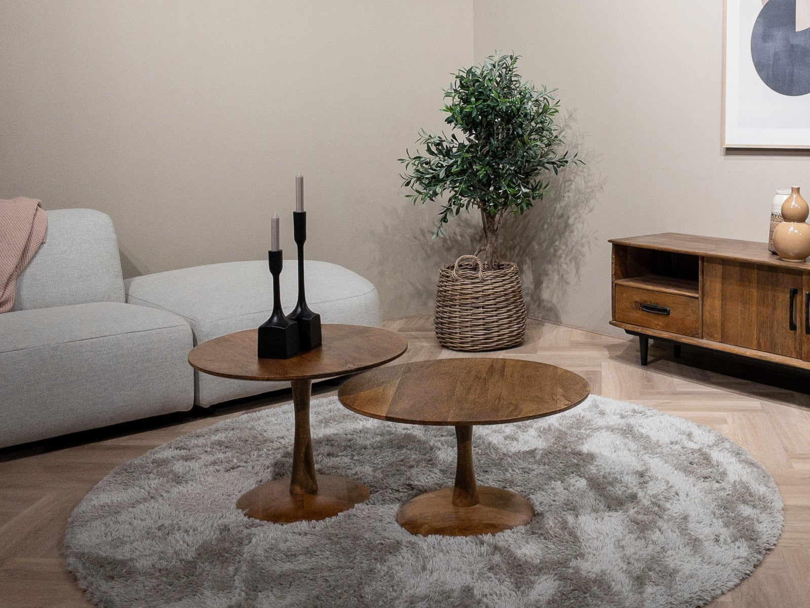 Couchtisch Vivian Ø50cm - Braun-Couchtische-Livingfurn-le canapé