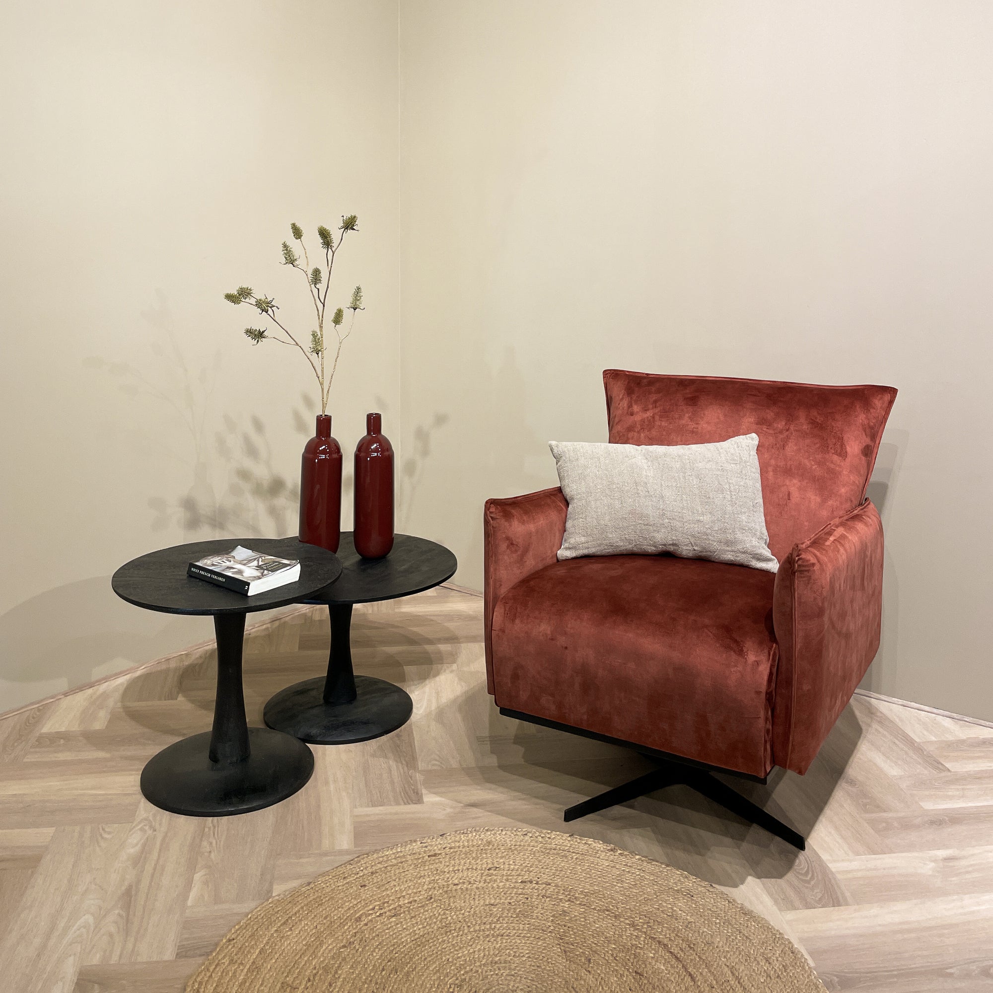 Couchtisch Vivian Ø50cm - Schwarz-Couchtische-Livingfurn-le canapé