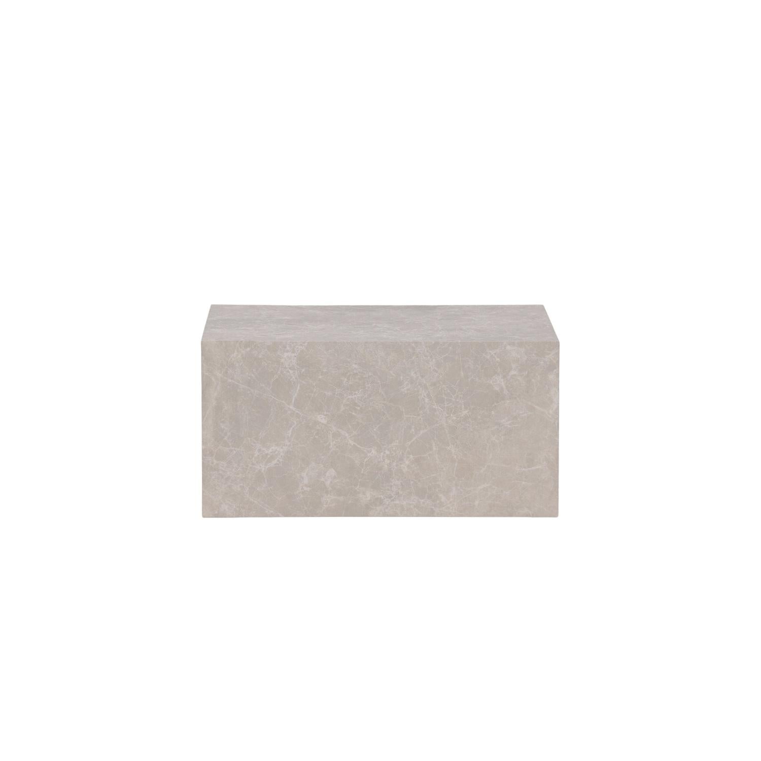 Couchtisch York 80*60cm in Marmoroptik - Beige-Couchtische-Venture Home-le canapé