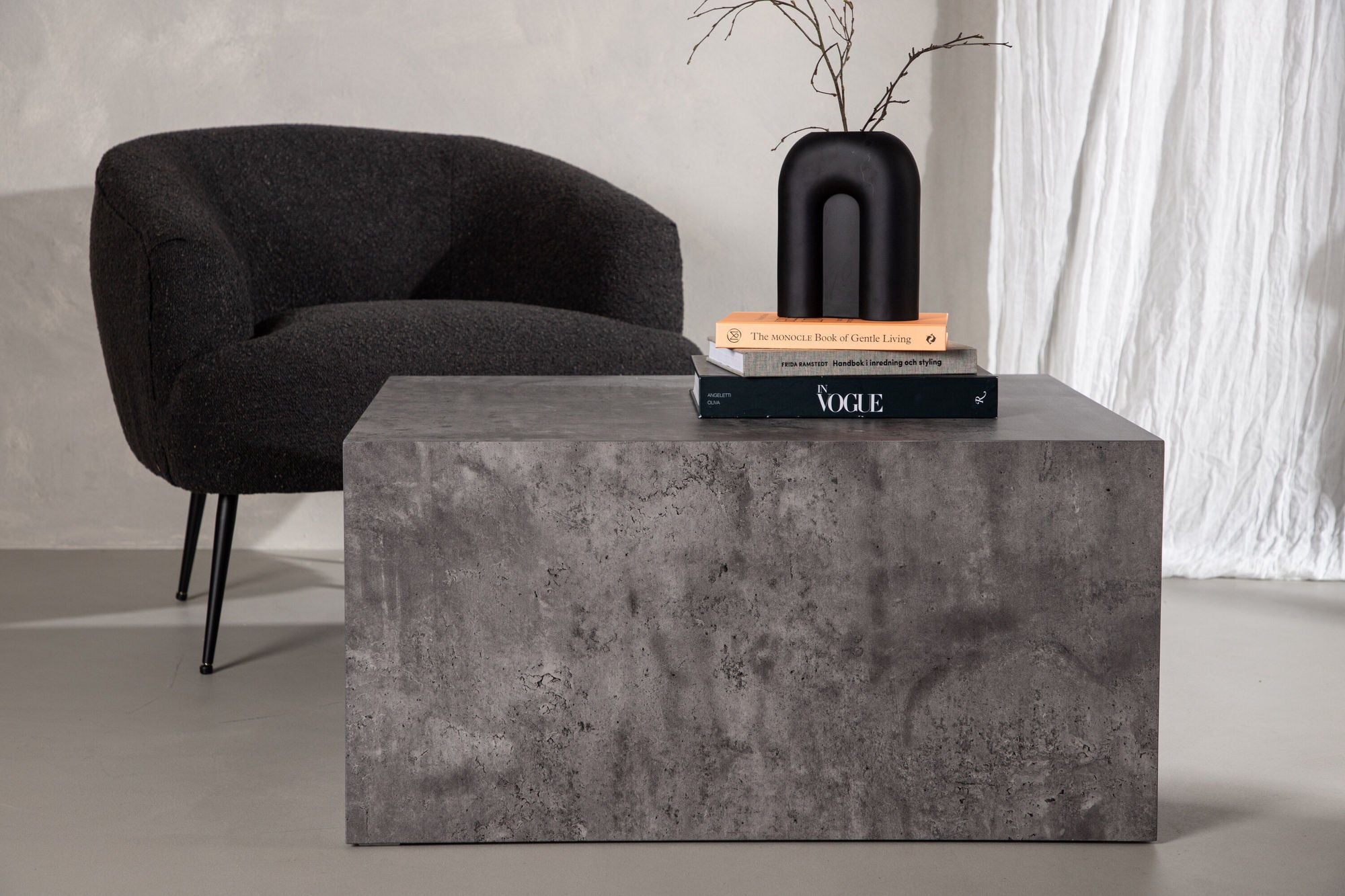 Couchtisch York 80*60cm in Marmoroptik - Grau-Couchtische-Venture Home-le canapé