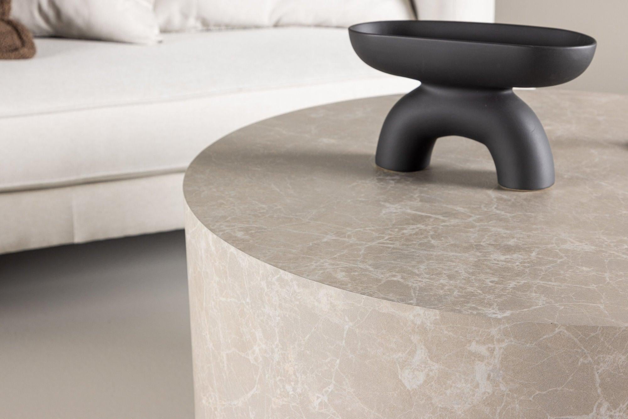 Couchtisch York Ø80cm - Beige-Couchtische-Venture Home-le canapé