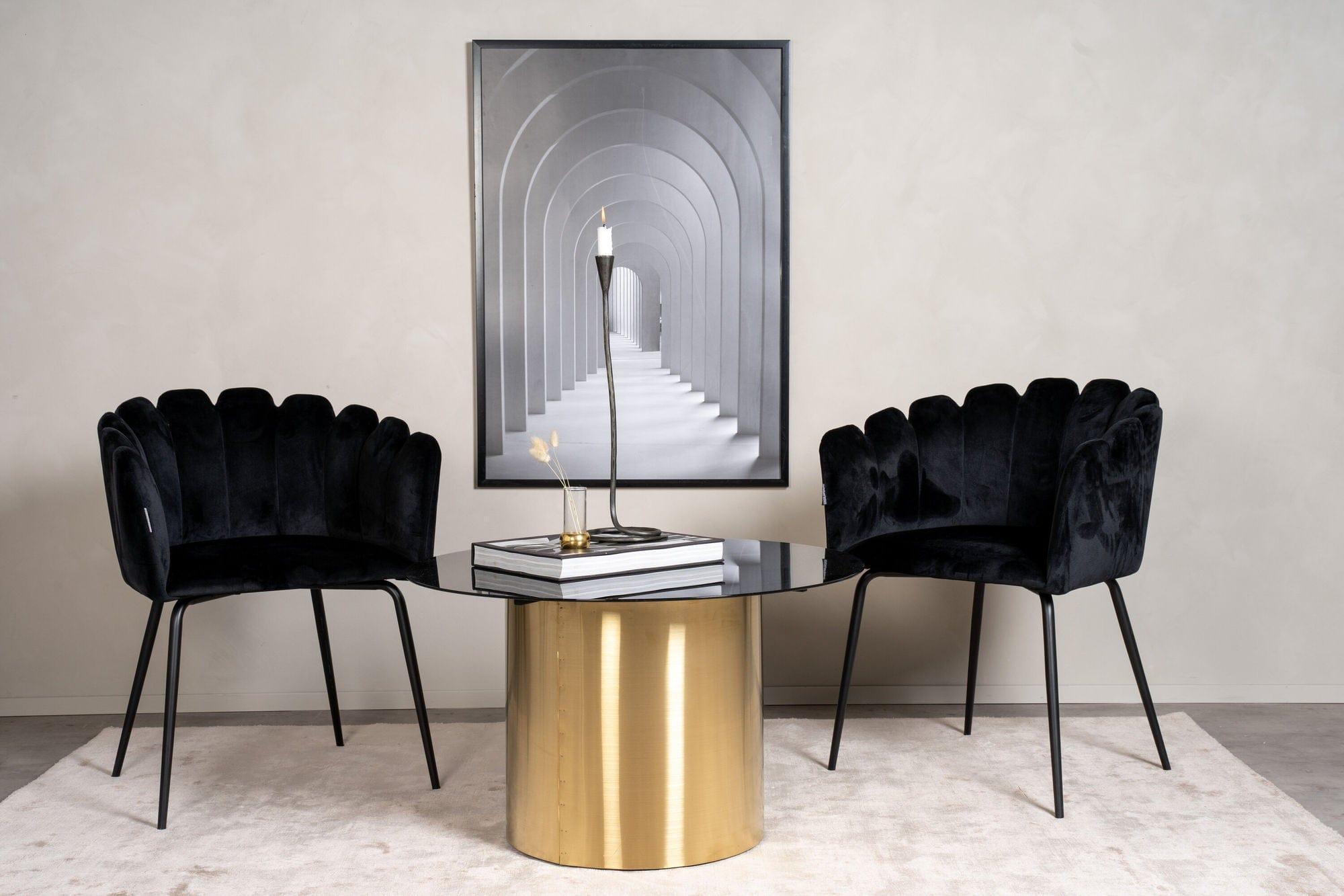 Couchtisch Ystad - Rauchglas / Messing-Couchtisch-Furniture Fashion-le canapé