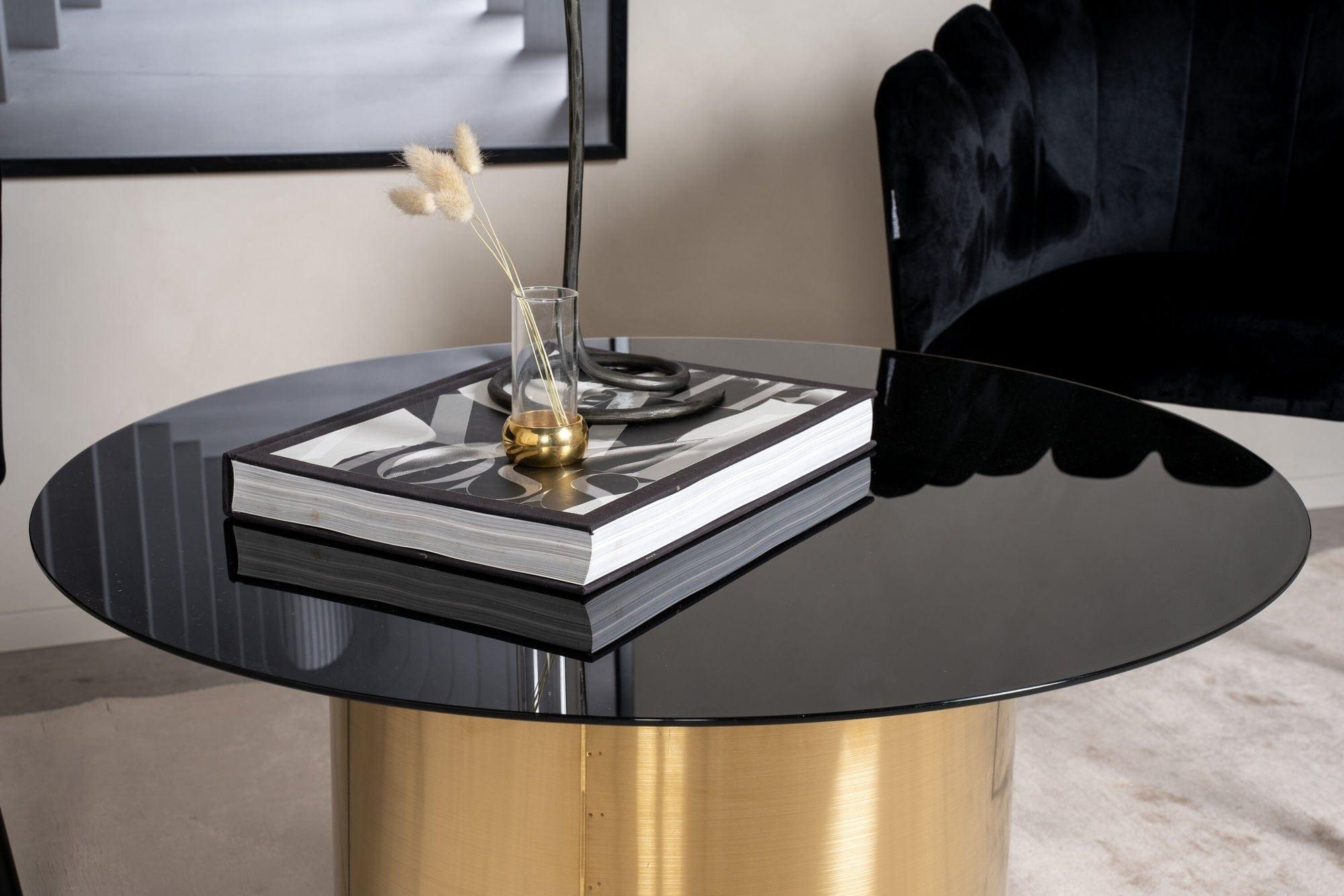 Couchtisch Ystad - Rauchglas / Messing-Couchtisch-Furniture Fashion-le canapé