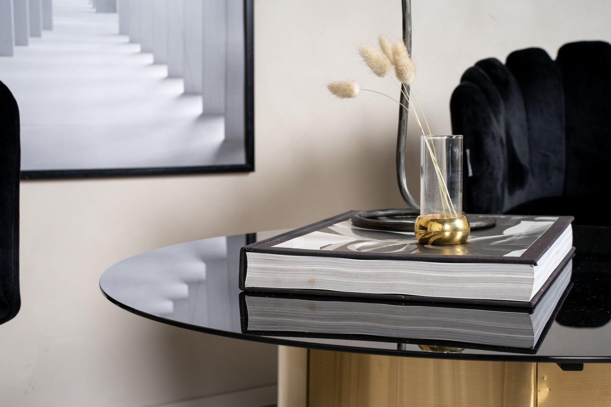 Couchtisch Ystad - Rauchglas / Messing-Couchtisch-Furniture Fashion-le canapé