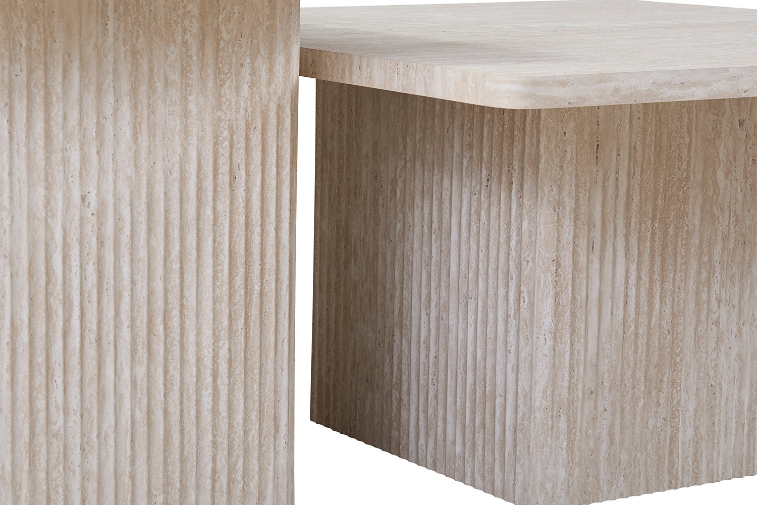 Couchtische Bobby in Keramik Travertin Optik, 2er-Set - Beige-Couchtisch-Rousseau-le canapé