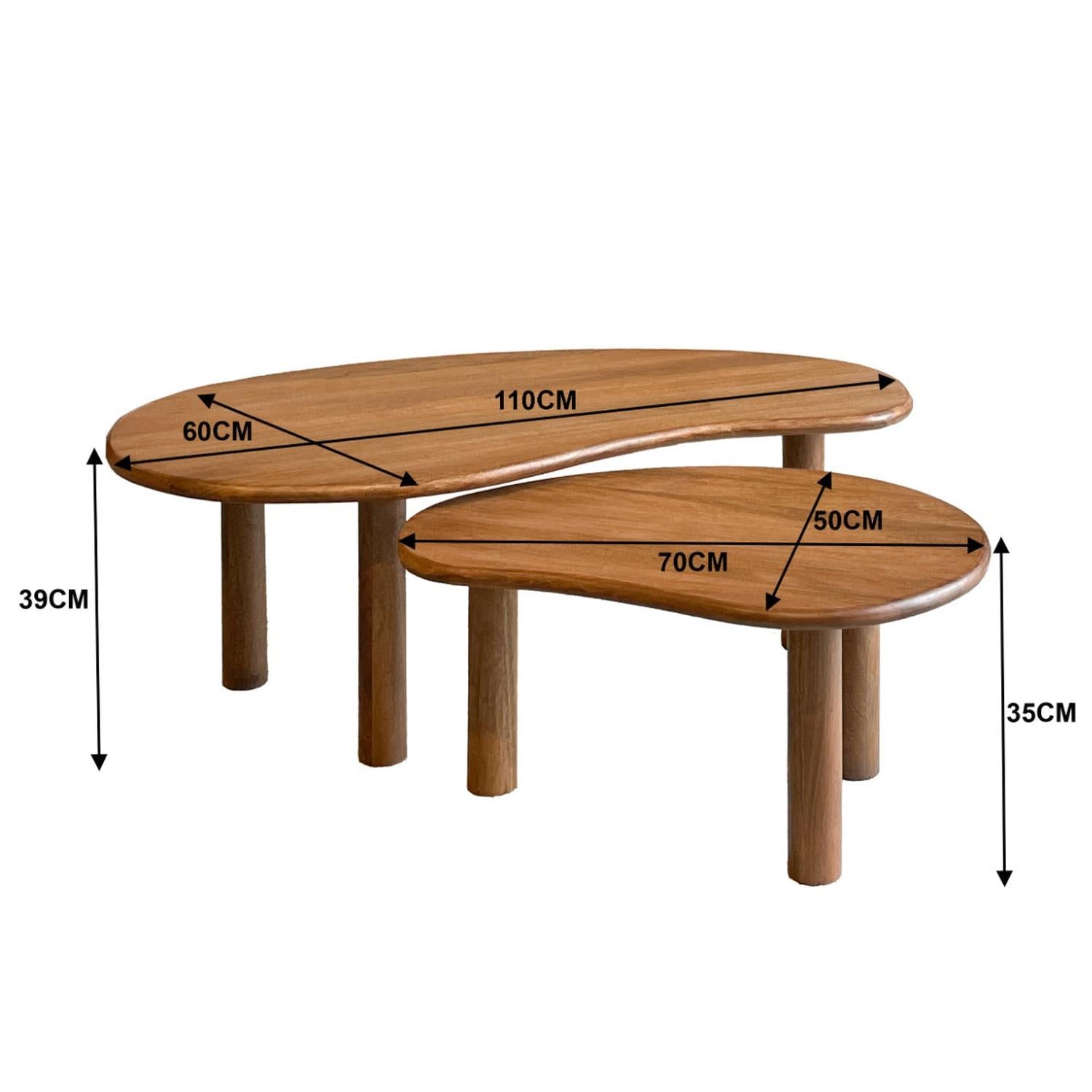 Couchtische Nubi, 2er-Set - Braun-Couchtisch-Livingfurn-le canapé